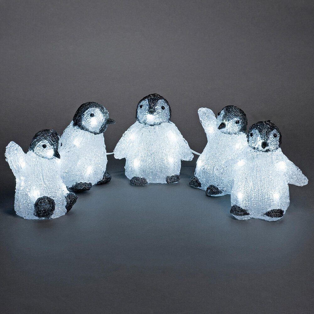 KONSTSMIDE Dekolicht 40-flammig, Kunststoff, schwarz, 0,8W, kaltweiß, 1lm, IP44, wassergeschützt, kaltweiß