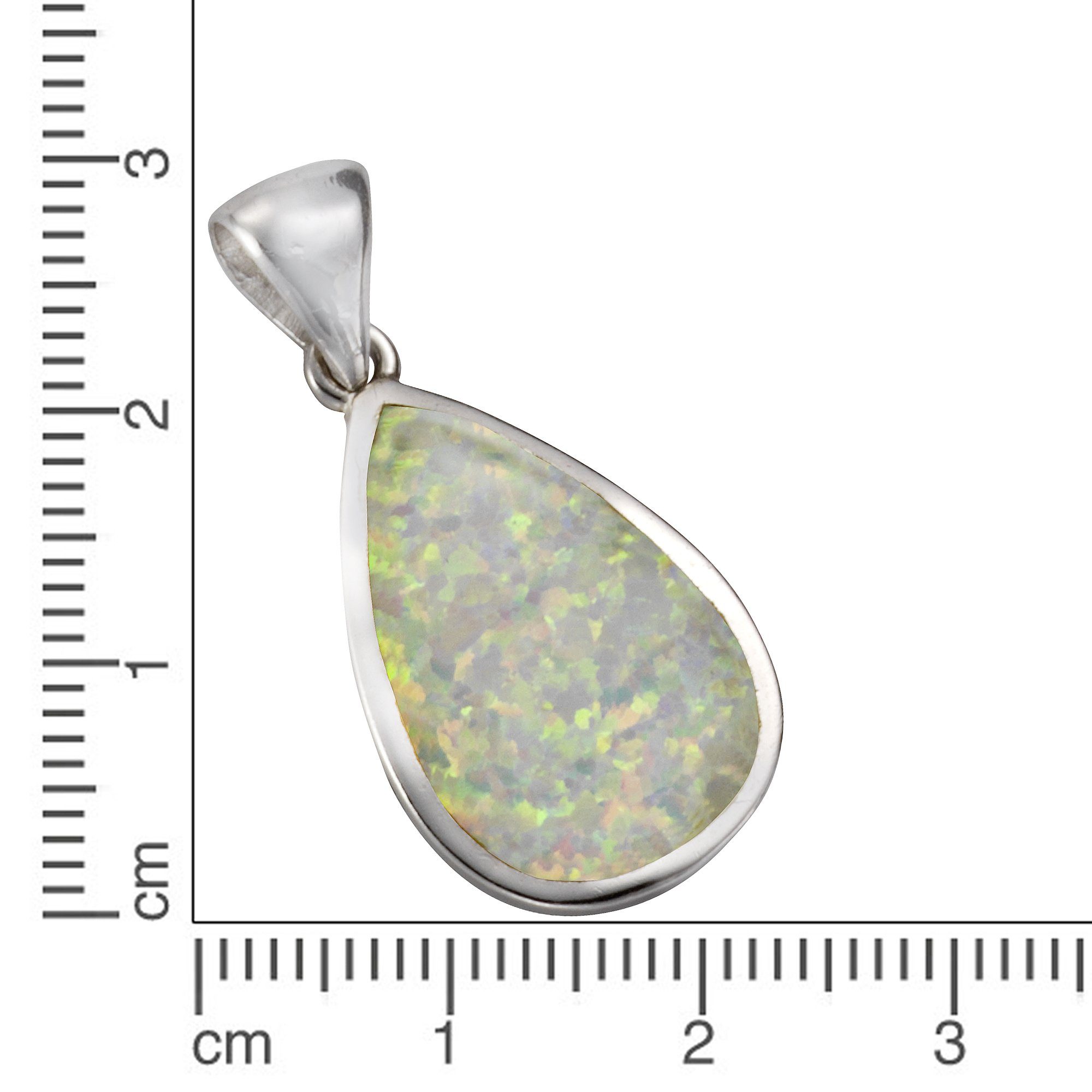 Sterling weiß Kettenanhänger Opal 925/- synth. Silber Vivance