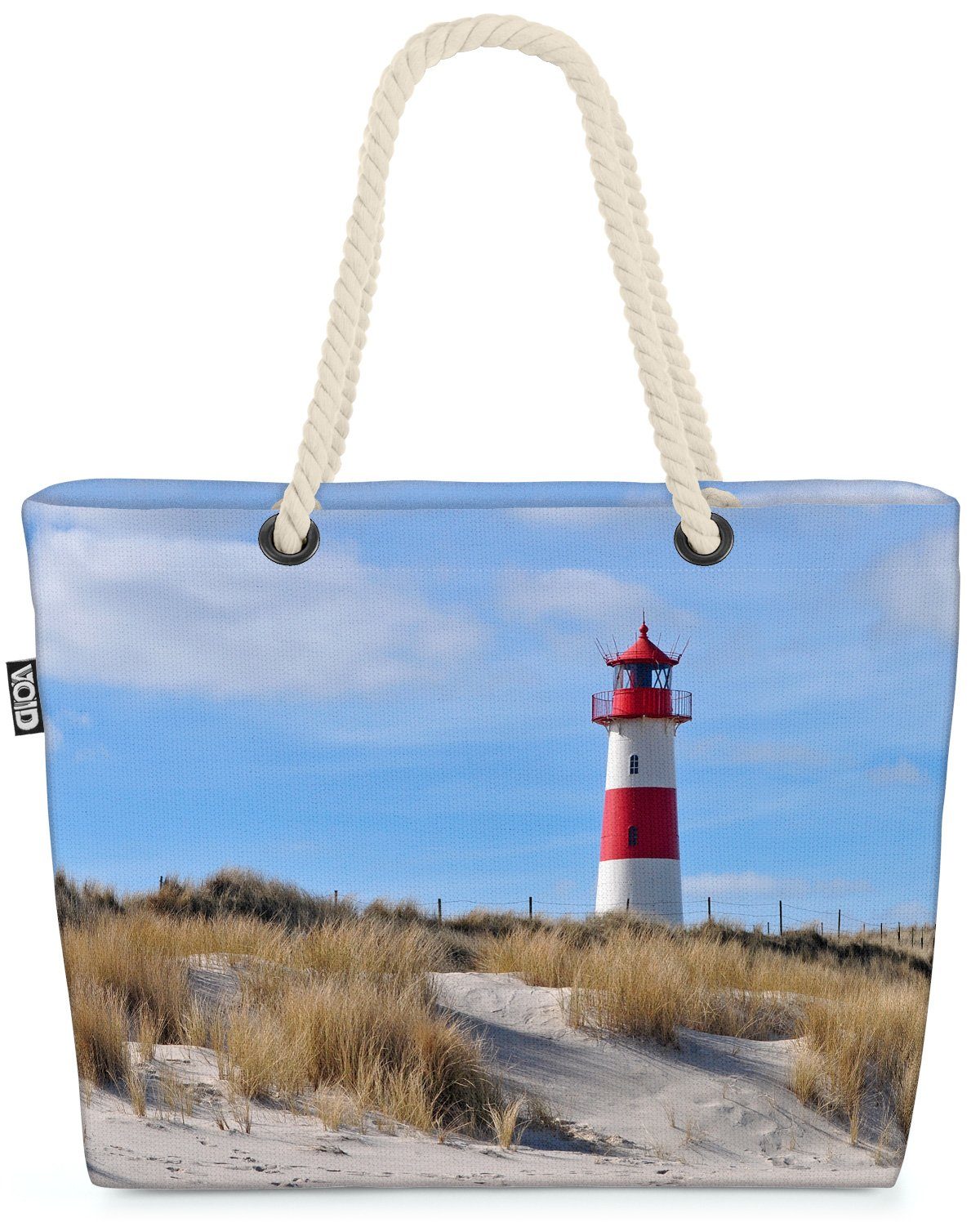 VOID Strandtasche (1-tlg), Leuchtturm Sylt Strand Dünen Nordsee Urlaub Kur Kurhotel Wellness Aus