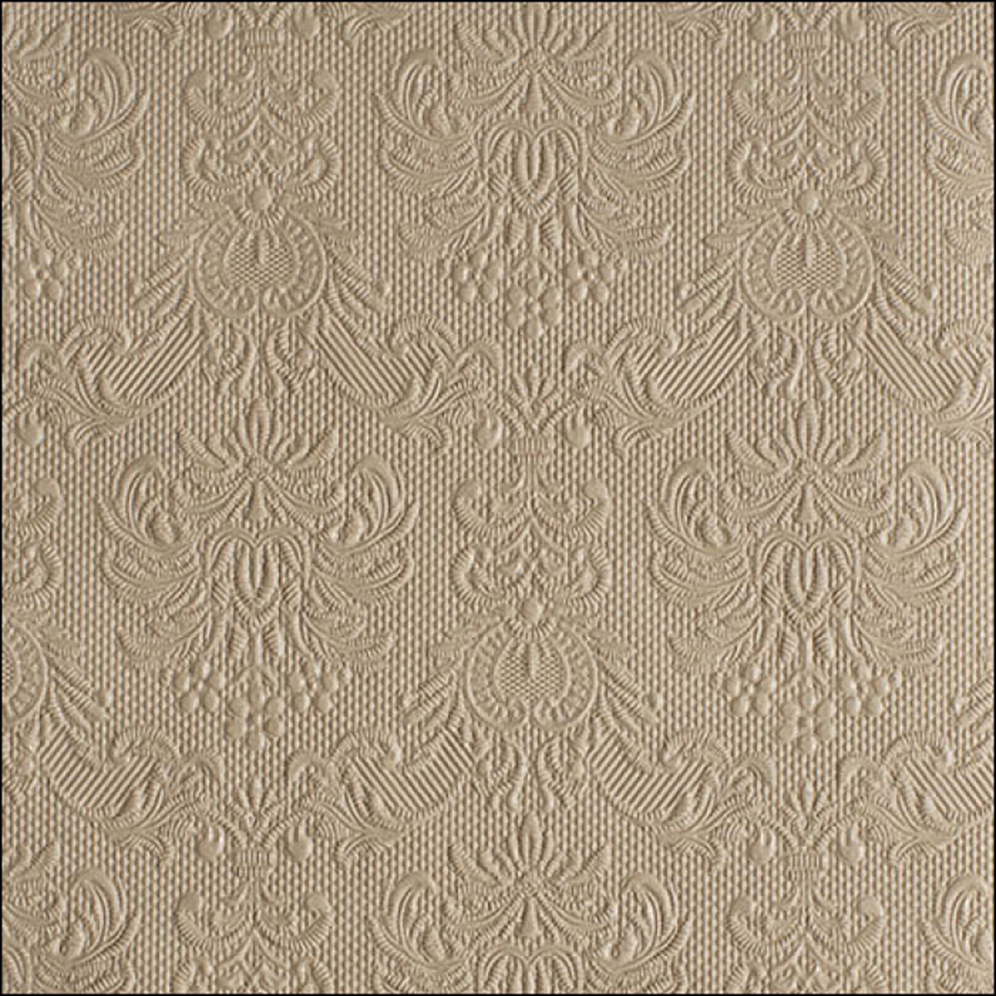 Ambiente Luxury Paper Products Papierserviette, Servietten Papier 33x33cm Elegance geprägt 15 Stück Taupe