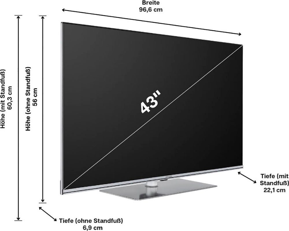 Hanseatic 43Q850UDS QLED-Fernseher (108 cm/43 4K Ultra Smart-TV) Android Zoll, HD, TV