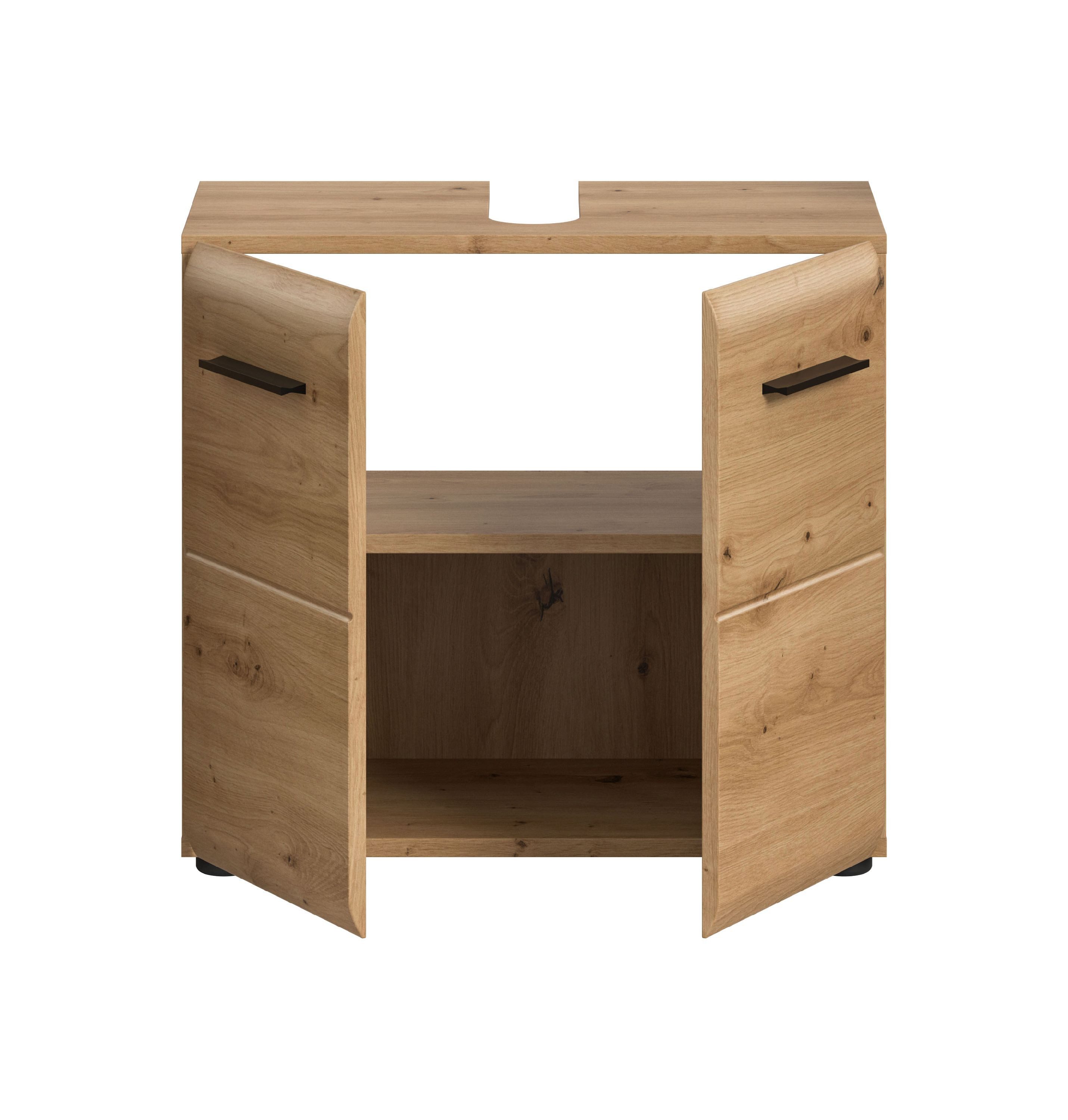xonox.home Waschbeckenunterschrank Artisan Oak Nachbildung Melamin beschichtet modern 60x54x30 cm – Bild 3 von 5