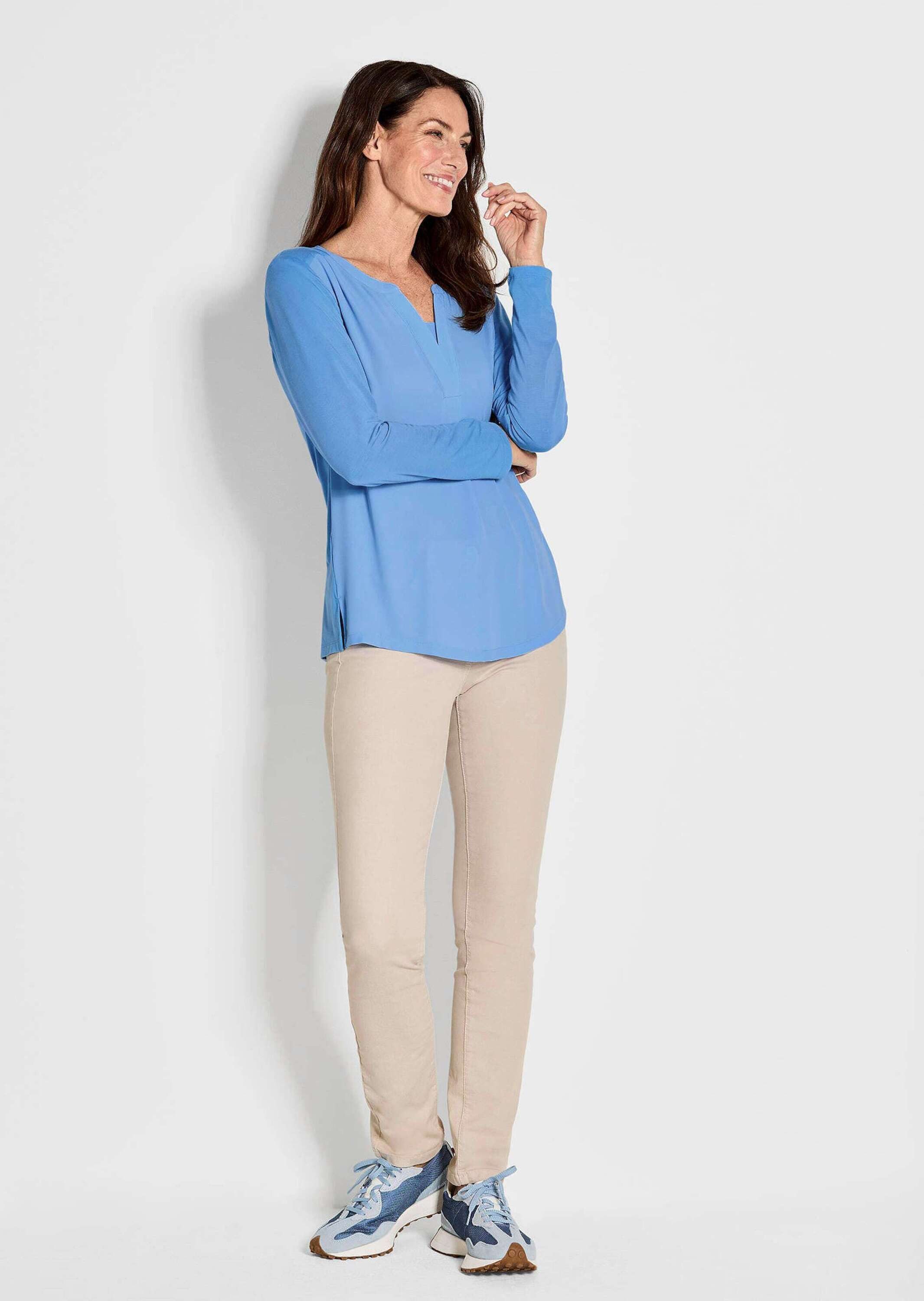 GOLDNER Shirtbluse Langarm Damen Unibluse mit günstig online kaufen