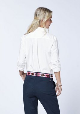 Polo Sylt Hemdbluse mit Button-down-Kragen und Label-Stitching