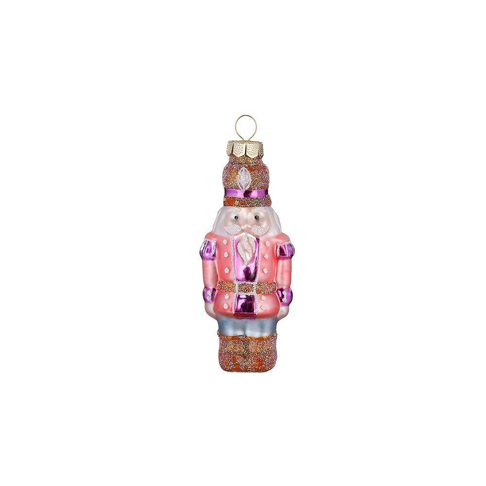 MAGIC by Inge Christbaumschmuck, Christbaumschmuck Nussknacker Glas 8cm Rosa Lila Braun