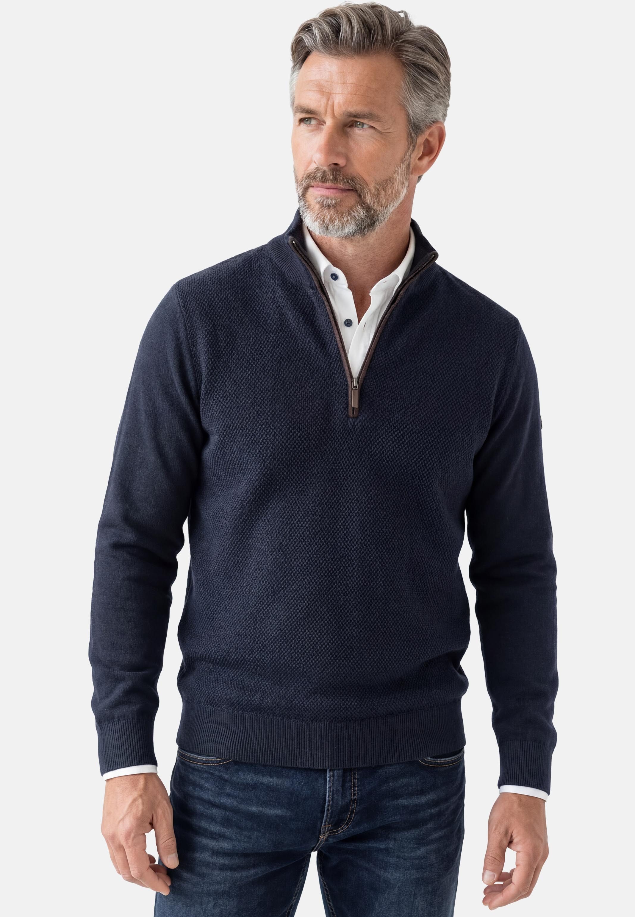 Redmond Strickpullover Basic (1-tlg) Troyer - Baumwolle - Atmungsaktiv günstig online kaufen