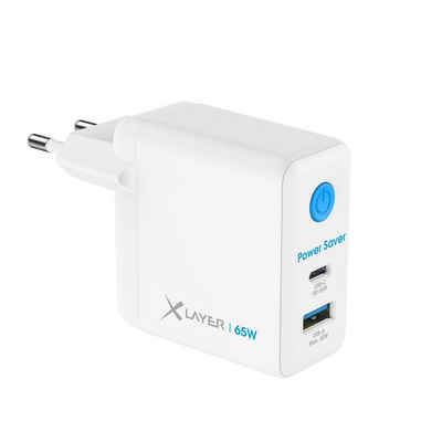XLAYER Power Saver 65W USB-C GaN mit Strom-Stopp-Funktion Schnellladegerät Smartphone-Ladegerät