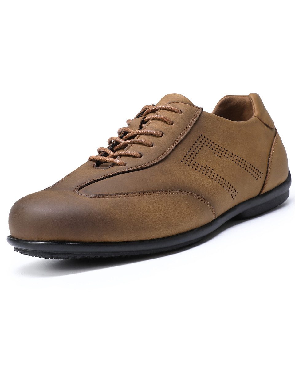Allthemen Schnürschuh Herren Rundspitze Schnürschuhe mit Lüftungslöchern Bussiness
