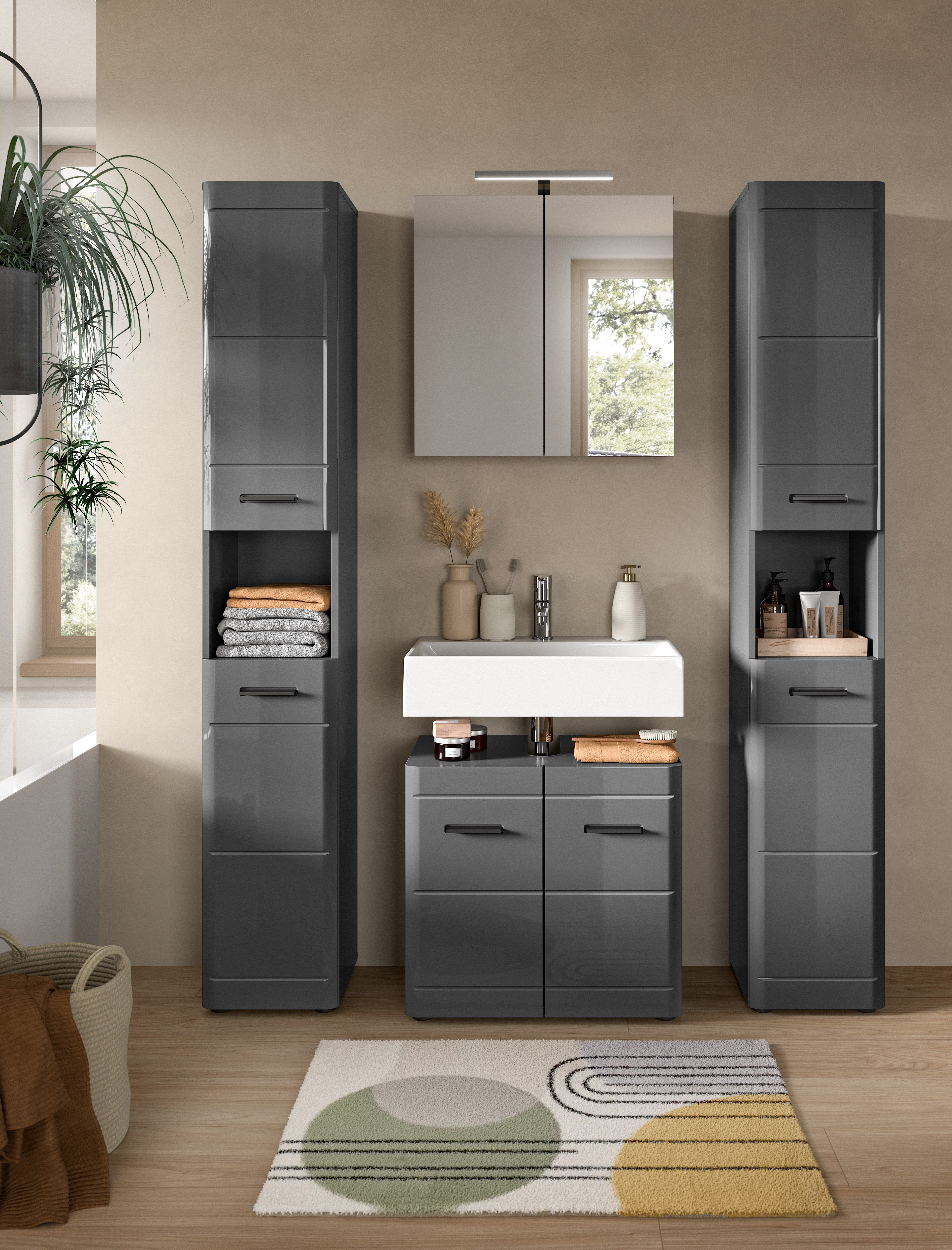 welltime Badmöbel-Set Doux, bestehend aus: Hochschrank, günstig online kaufen