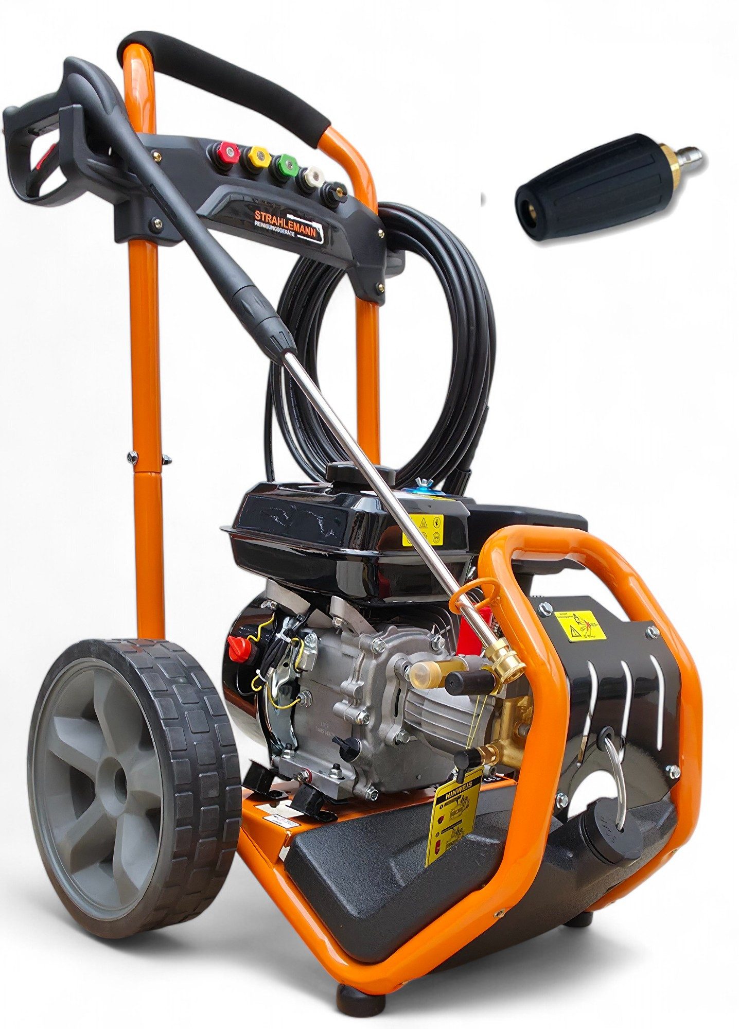 Strahlemann Reinigungsgeräte Hochdruckreiniger 207 bar 7 PS mit Messingpumpenkopf, Druck max: 207 bar, Fördermenge max: 540,00 l/h, inklusive Dreckfräse, ideal für Terrasse, Auto und Garten