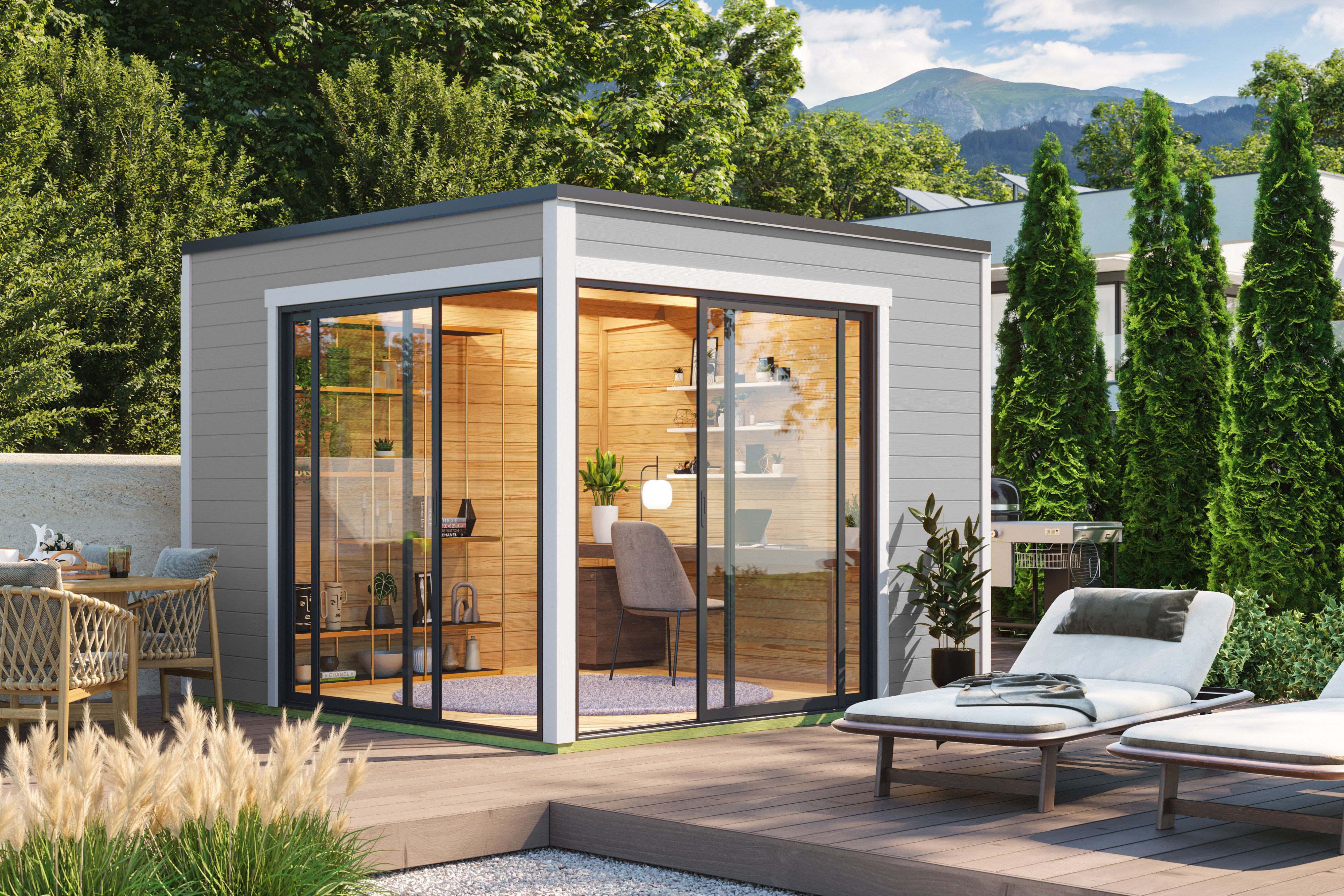 Nordic Holz Gartenhaus Palermo 3, BxT: 300x302,5 cm, mit großen Glasflächen