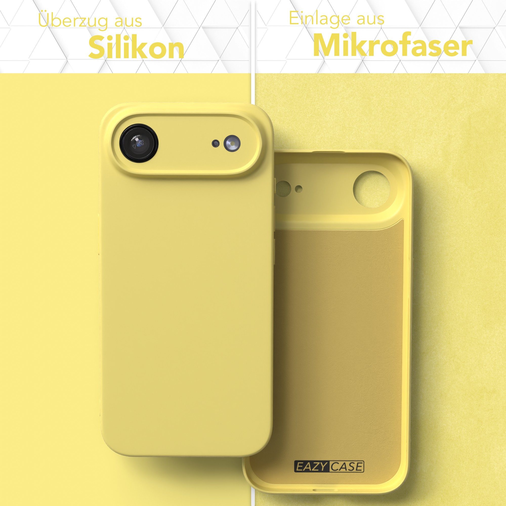 EAZY CASE Handyhülle für Apple iPhone Air Hülle Silikon 6,5 Zoll, Handy Softcase stoßfest Hülle mit Kameraschutz Bumper Tpuhülle Gelb