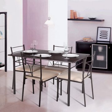 Daskoo Esstisch Essgruppe Paul, (5-tlg), Esstisch Küchentisch mit 4 Stühlen, 110 * 70 * 76 cm