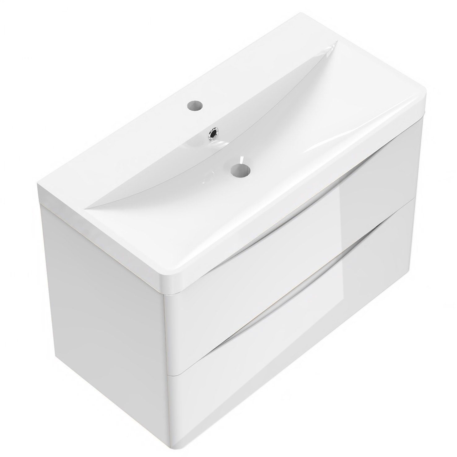 duschspa Waschtisch Waschbecken mit Unterschrank Waschtischunterschrank Smiley, Badmöbel in Breite 50/60/80/90/100 cm – Bild 3 von 5