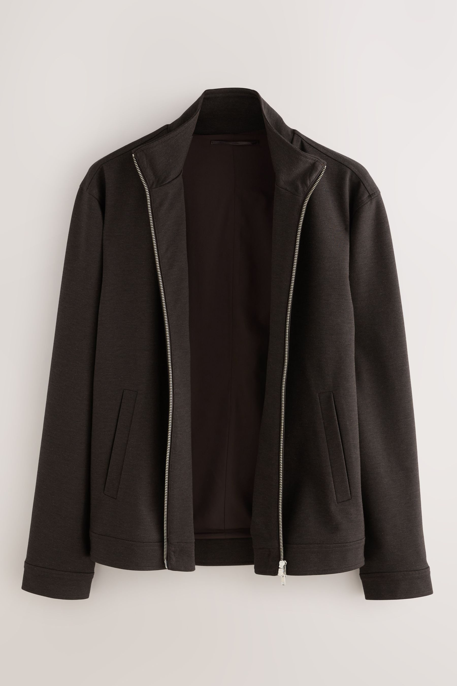 Next Hemdjacke Elegante Hemdjacke mit Trichterkragen und Wolle (1-St)