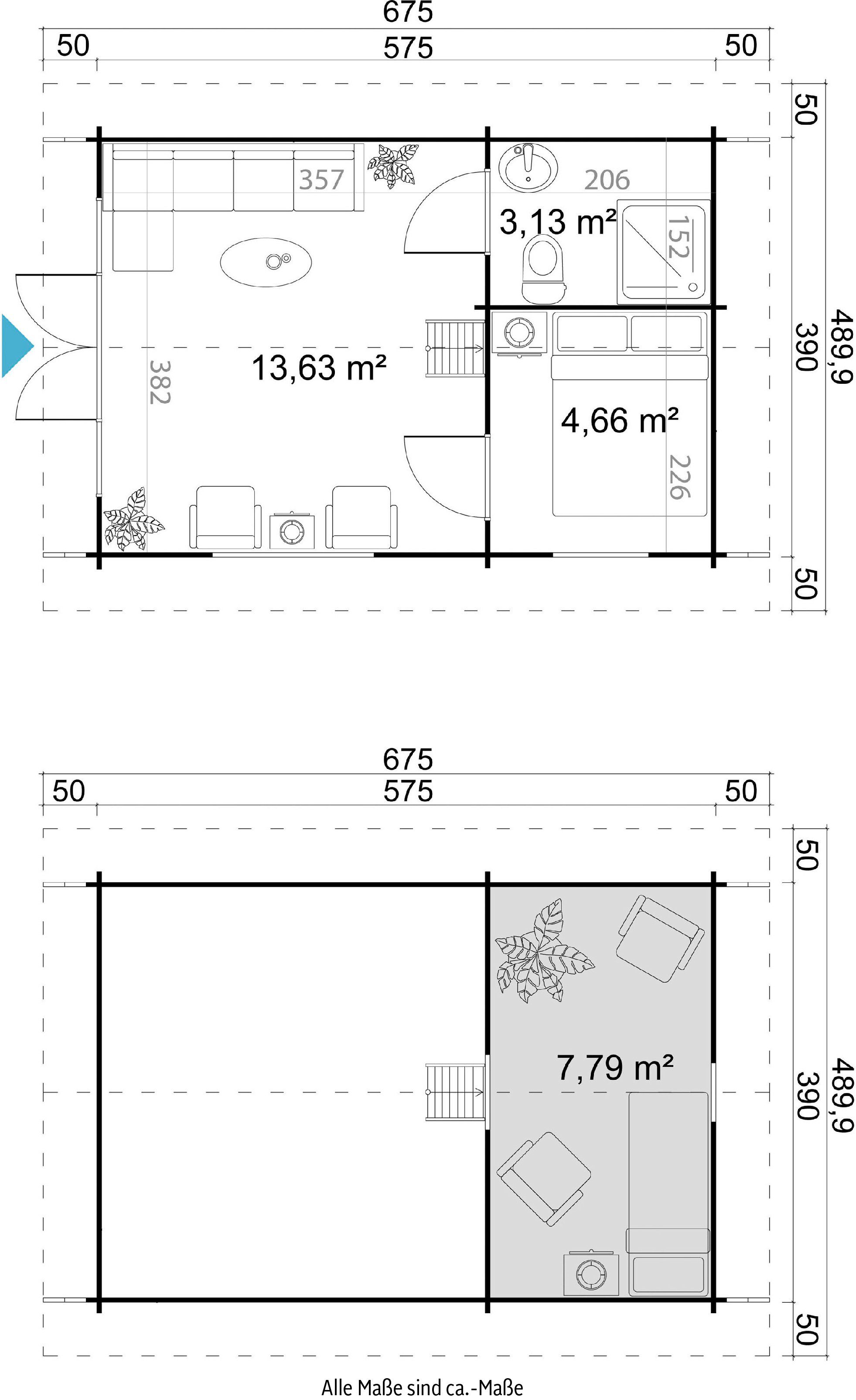 cm, zum CAROLINE, schwedenrot LASITA (Set, Fußbodenbretter Gartenhaus Verlegen) inkl. 675x490 MAJA BxT: