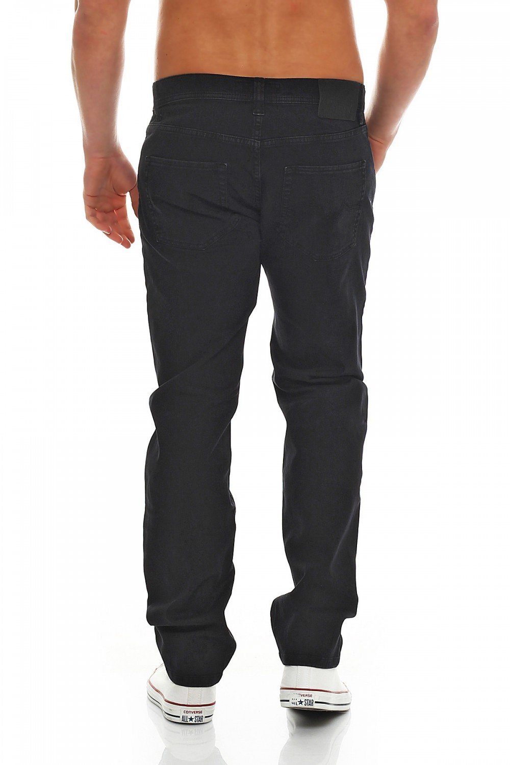 Big Seven Regular-fit-Jeans Big Seven Matt Black Antic Regular Fit Herren Jeans Hose