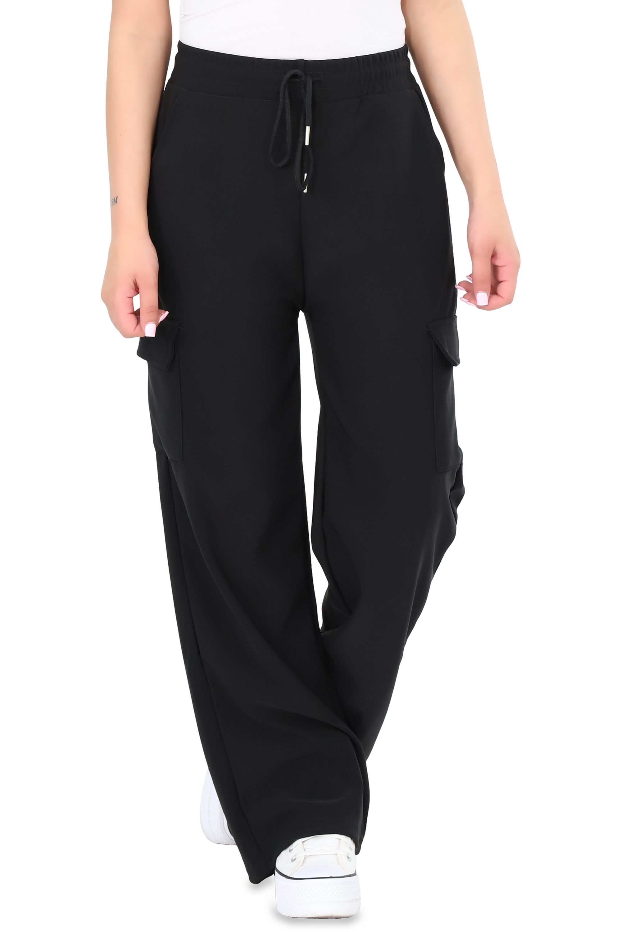 Jogginghose malito Damen Jogginghose mit geradem Beinabschluss und Seitentaschen