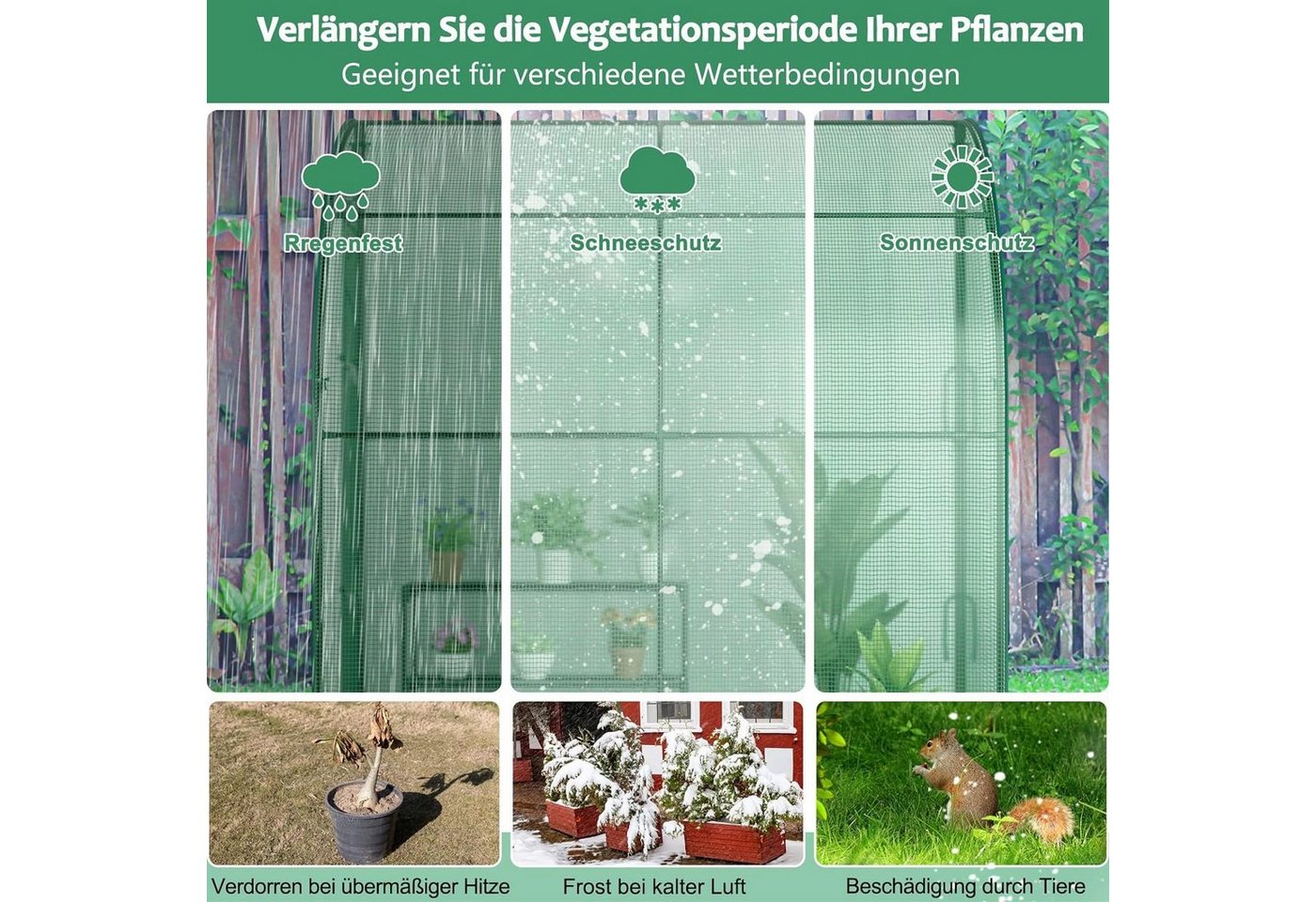 KOMFOTTEU Gewächshaus, 198,5x98x215 cm,... KOMFOTTEU Gewächshaus, 198,5x98x215 cm,...