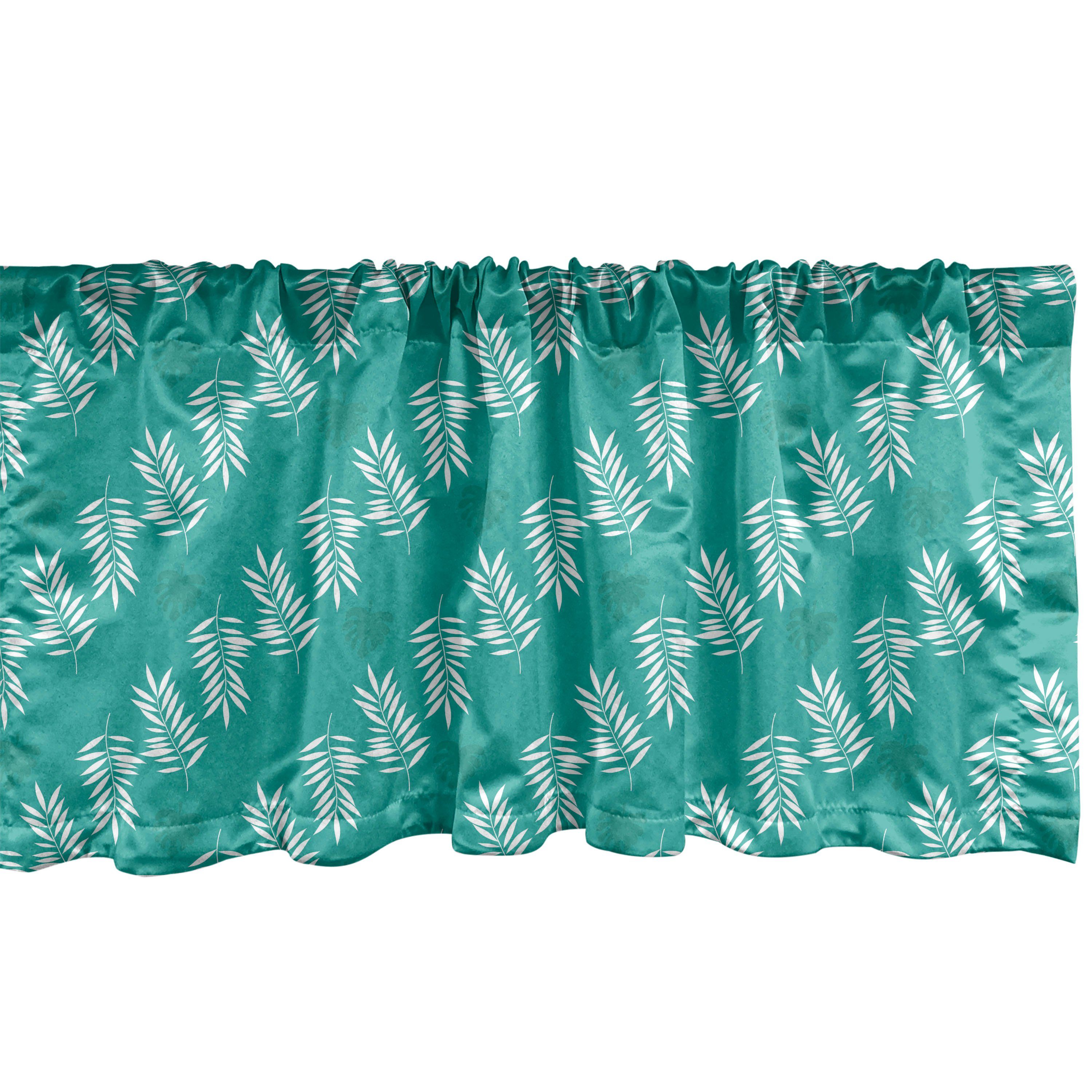 Scheibengardine Vorhang Volant für Küche Schlafzimmer Dekor mit Stangentasche, Abakuhaus, Microfaser, Philodendron belaubt Wiederholung