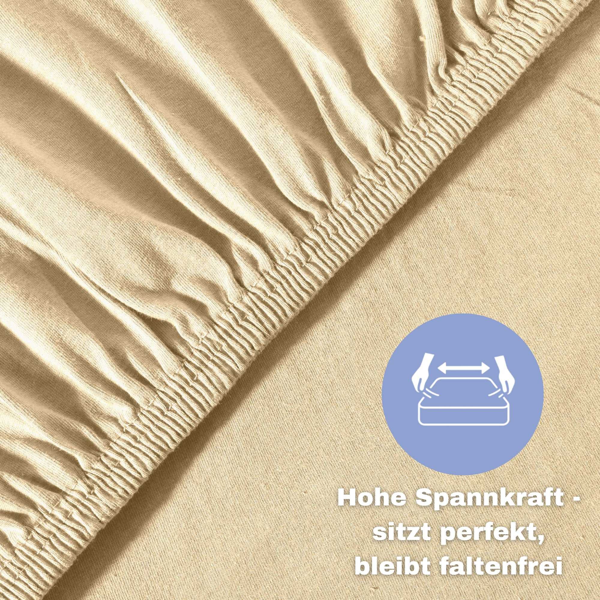 leevitex® Spannbettlaken Spannbettlaken Düne / Sand günstig online kaufen