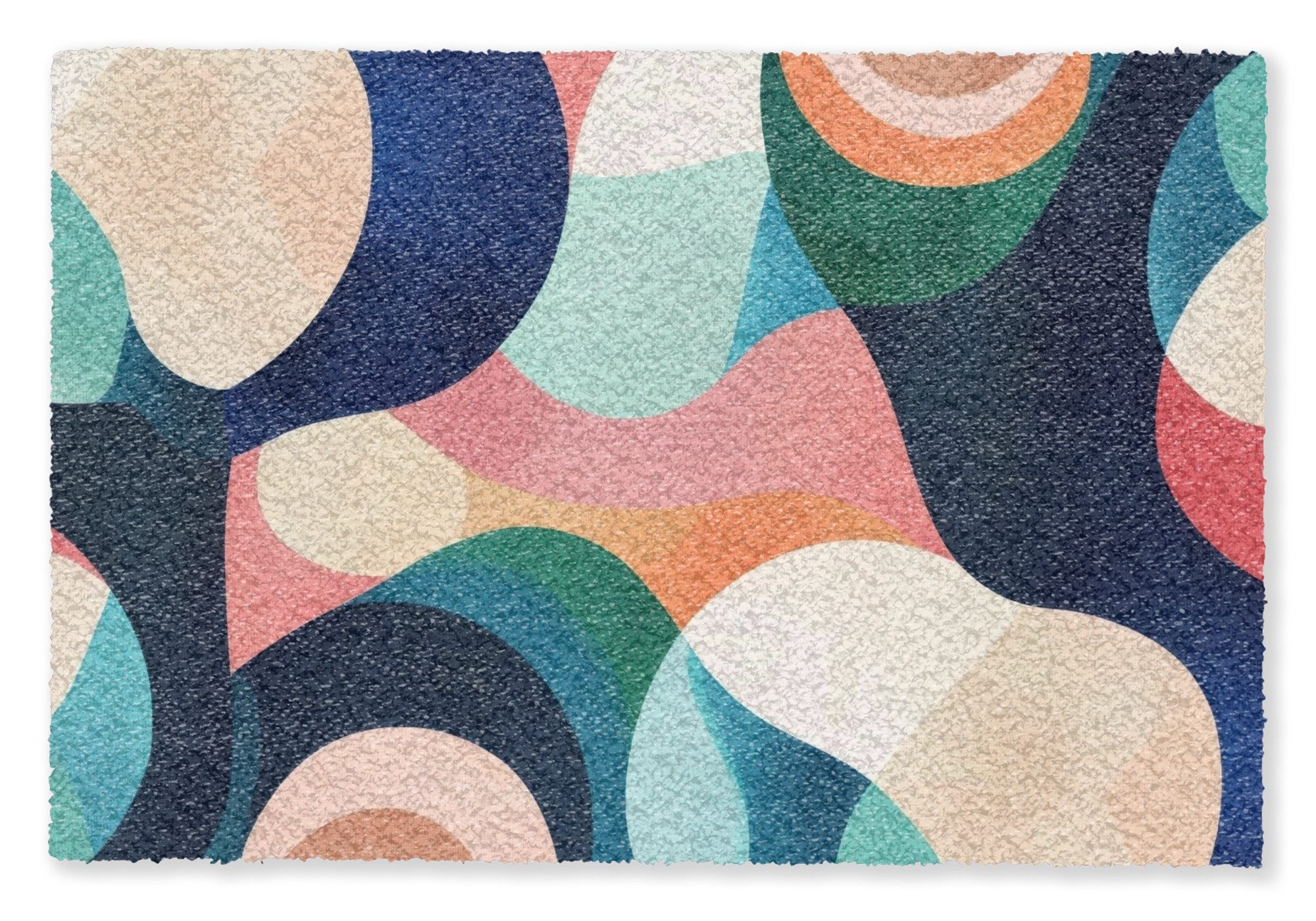 MuchoWow Fußmatte Abstrakt - Blau - Rosa, Rechteckig, innen Schmutzfangmatte, Tür, Schmutzfänger Flur, Teppich, 60x40 cm