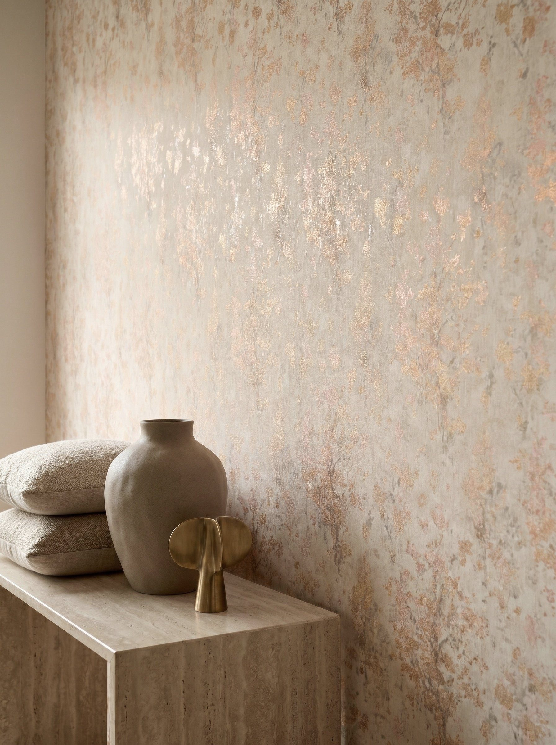 Newroom Vliestapete Jelmira Beige Grau Tapete Vliestapete Blumen, Floral, Blumenranke, strukturiert, Mustertapete