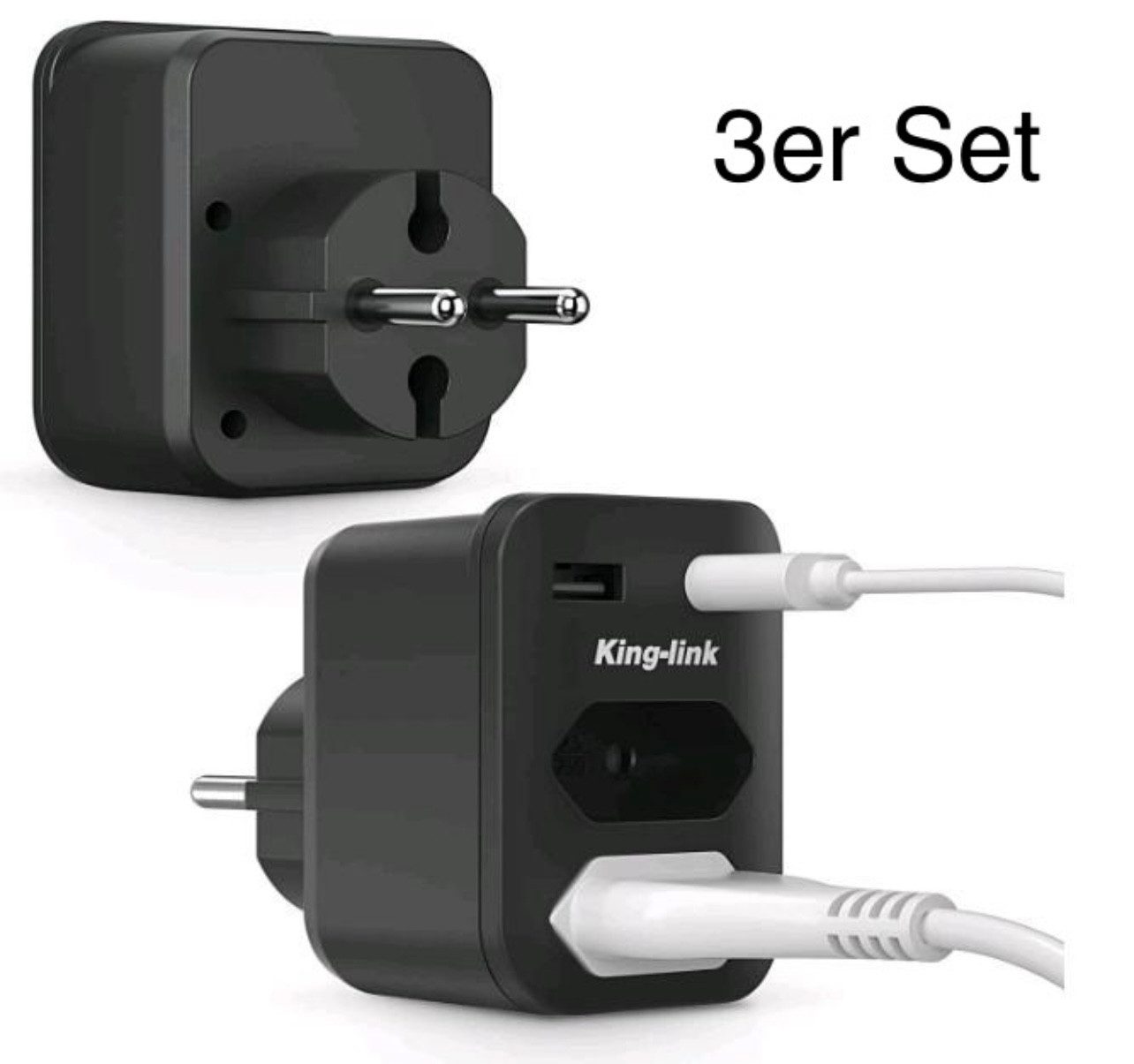 LA CUTE Doppelstecker 4-in-1 Mehrfachsteckdose USB 4000W Adapter Schwarz Mehrfachsteckdose 4-fach (2x Euro-Steckplätze (Typ C/EF), 2x USB-A Ports (5V/2,4A), Flammhemmendes Gehäuse aus PC-Material, Schutzfunktionen gegen Überstrom, Überhitzung und Überspannung, Kompakte Abmessungen: 16,8 x 5,4 x 4,03 cm, Geeignet für verschiedene Geräte wie Smartphones, Tablets, Laptops und Kleingeräte, Kindersicherung, Schutzkontaktstecker, Überspannungsschutz), Doppelsteckdose mit 2 USB-Ports, Schutzfunktionen, kompakt und tragbar