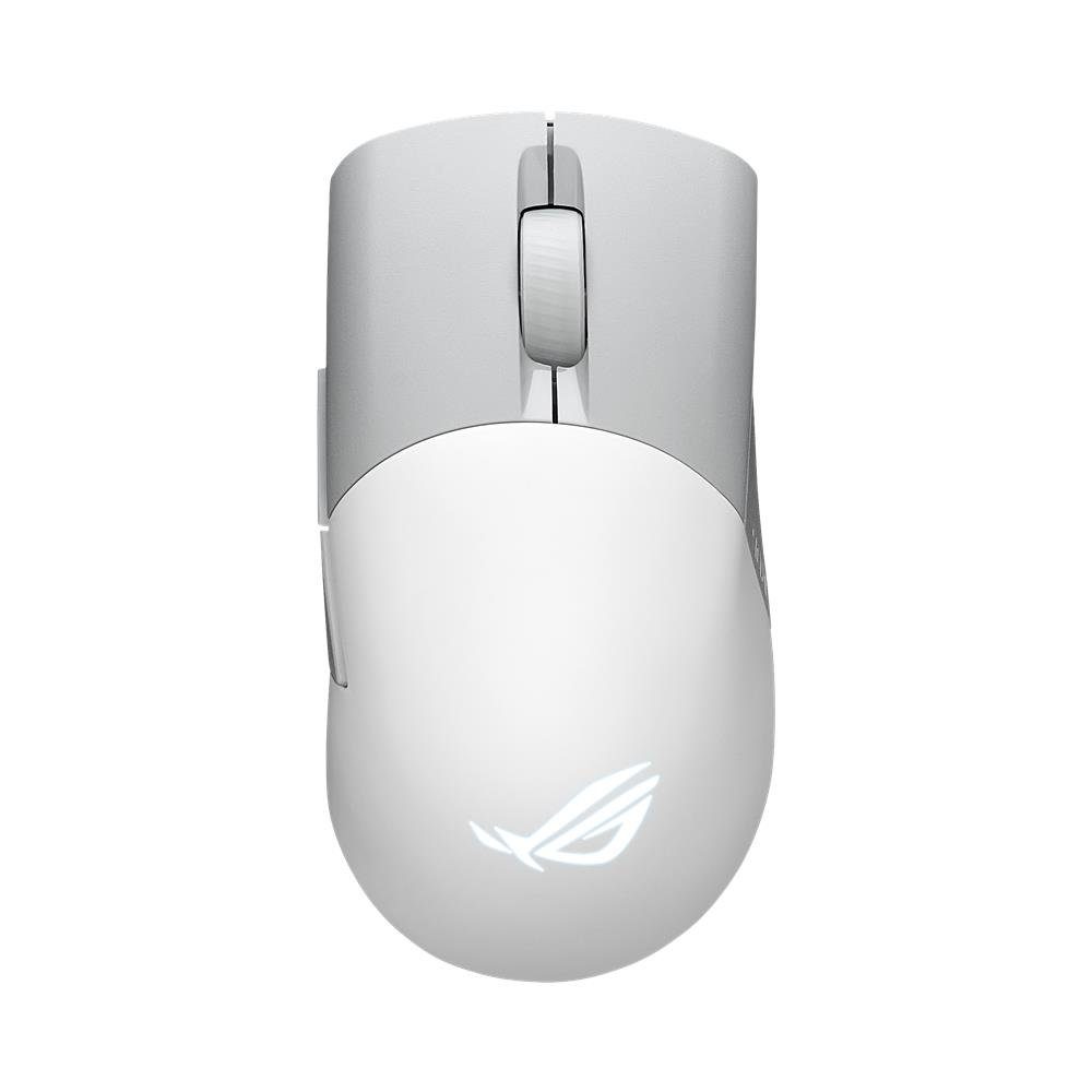 Asus Keris Wireless AimPoint White RGB Gaming-Maus (Funk, kabelgebunden, Bluetooth, optischer Sensor 36.000 dpi weiß)