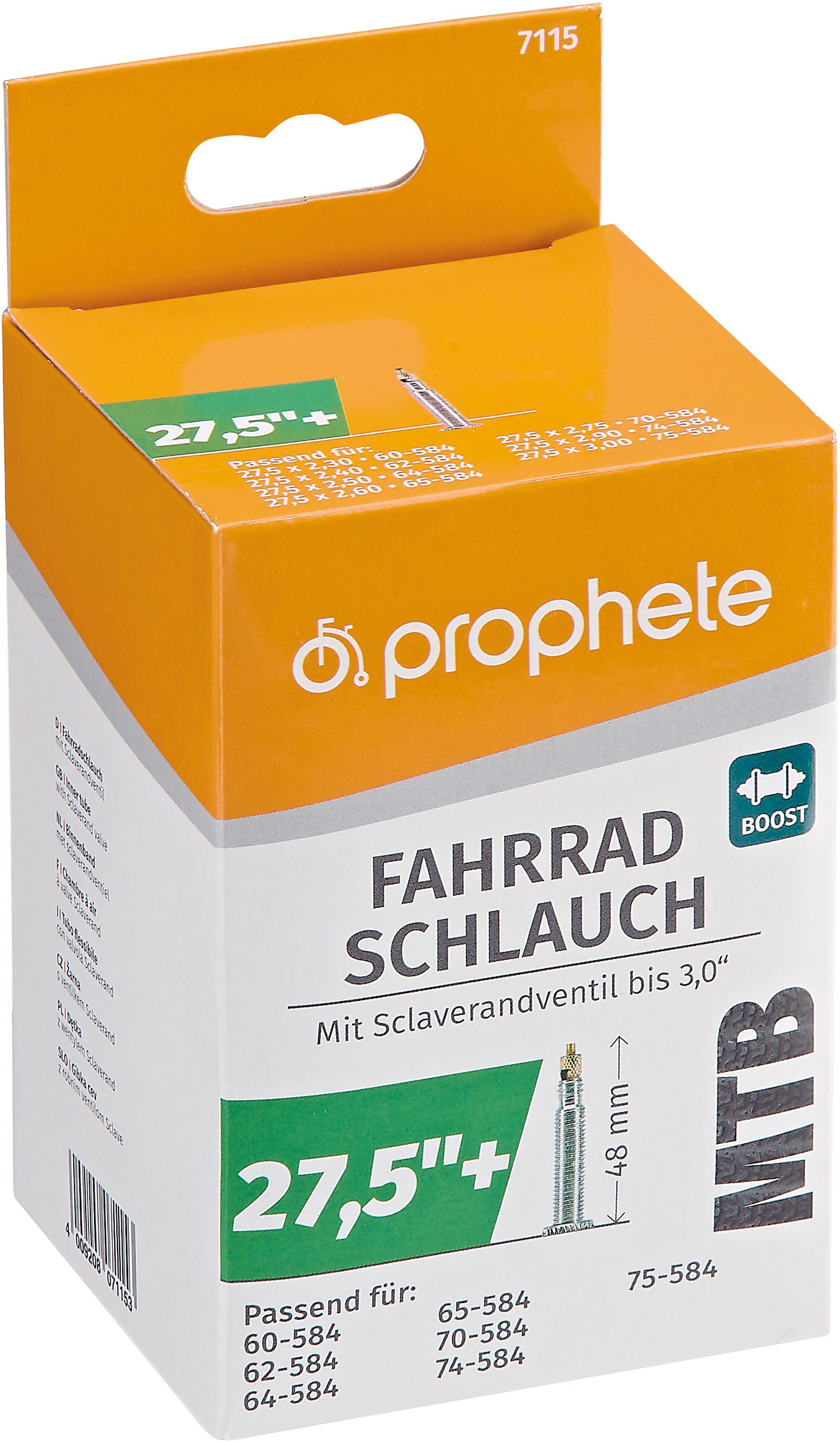 Prophete Fahrradschlauch MTB Boost Size Schlauch, 27,5+ Zoll (69,85 cm)