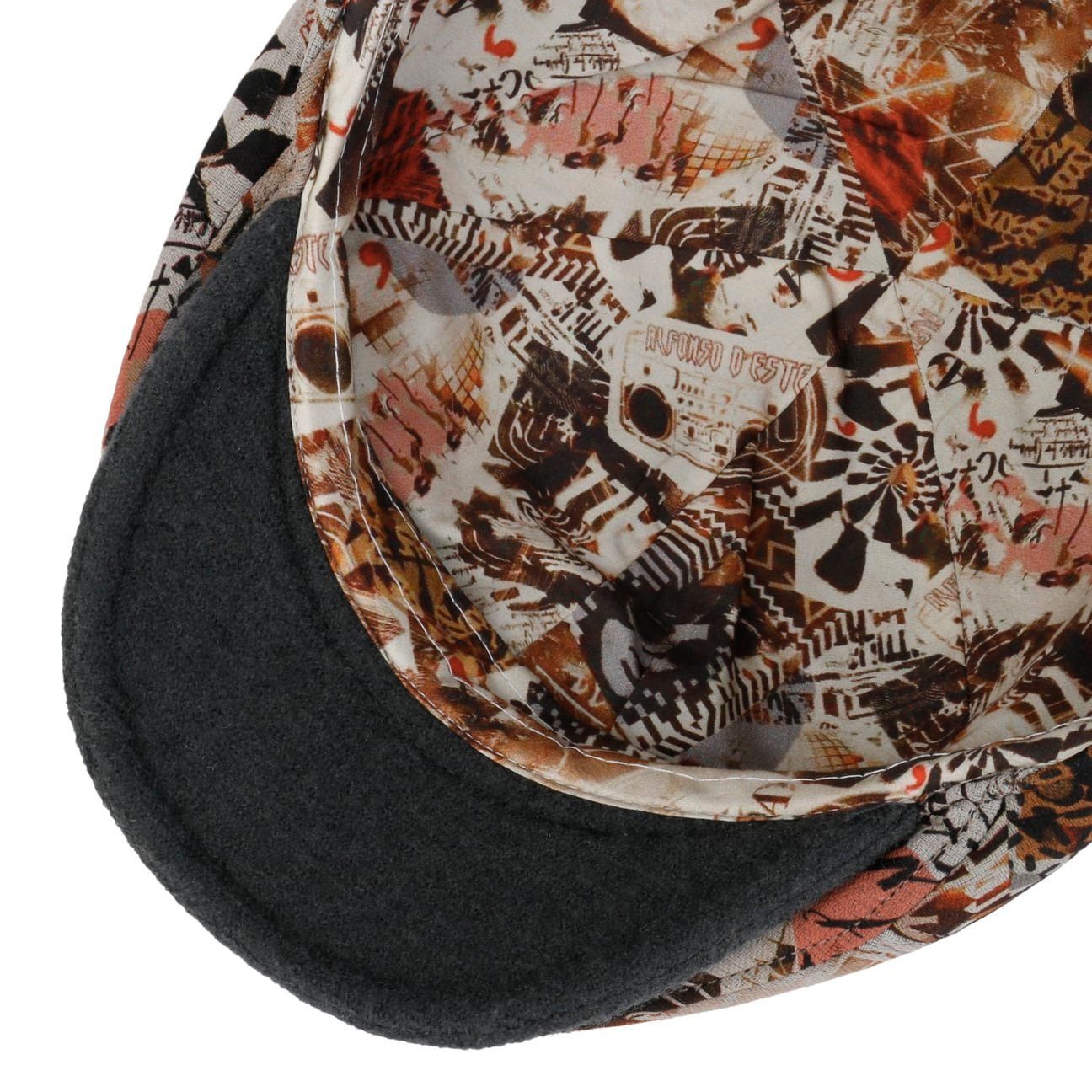 Alfonso D´Este Flat Cap (1-St) Schirmmütze mit Schirm, Made in Italy