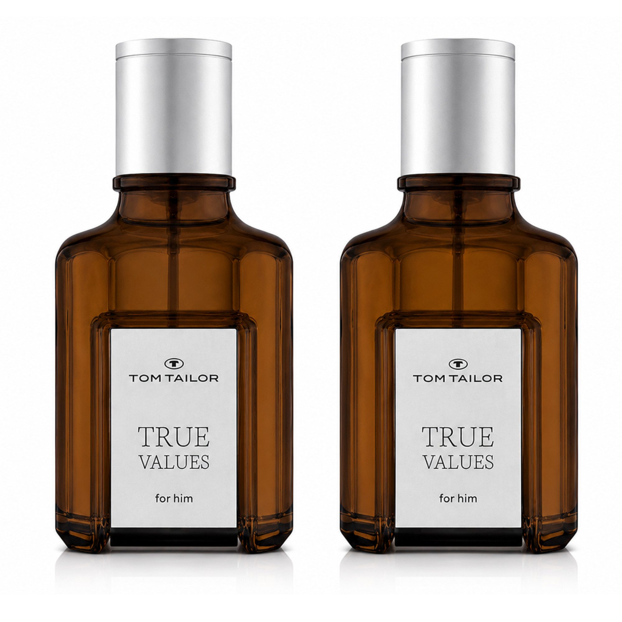TOM TAILOR Duft-Set True Values For Him Eau de Toilette Doppelpack 2 × 50 ml, 2-tlg., Doppelpack mit 2 × 50 ml für Alltag und Reisen