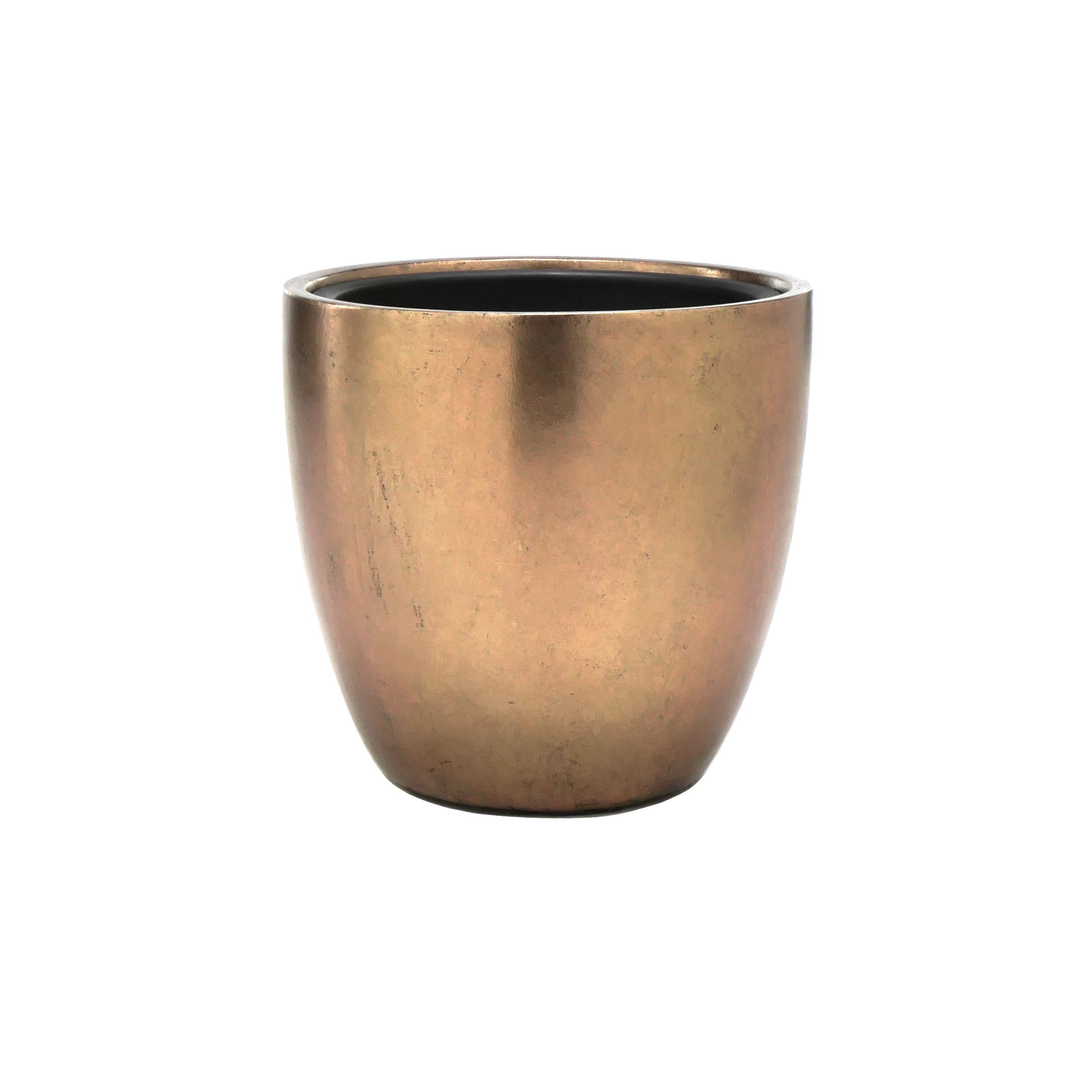 Flingora Pflanzkübel Faye, mit Einsatz - Fiberglas - Indoor - Bronze - Ø 30 cm