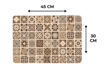 Platzset, Design - Blumen - Braun - Natur - Vintage, MuchoWow, (6-St), Platzset, Platzdecken, Platzmatte, Tischmatten, Schmutzabweisend