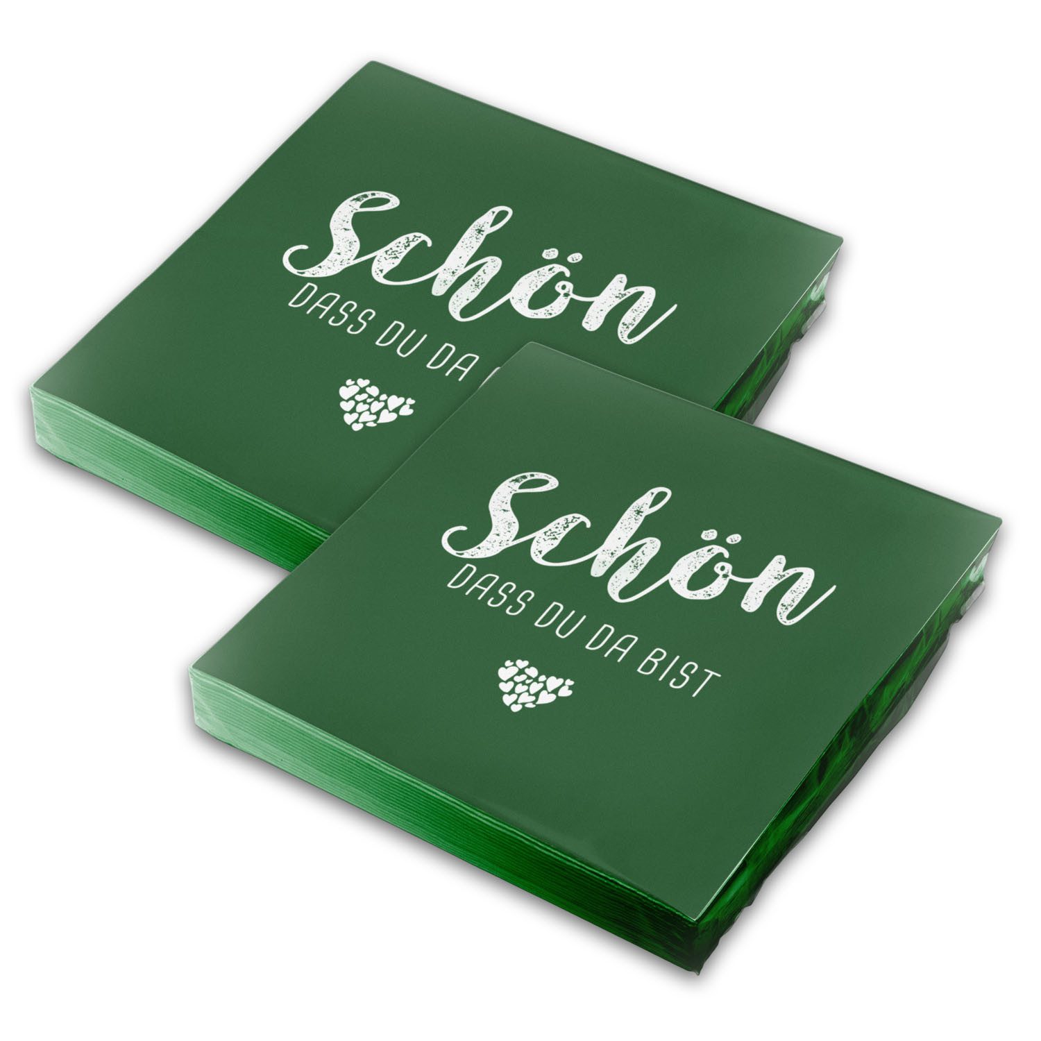 itenga Papierserviette itenga 40x Serviette Schön dass du da bist - DUNKELGRÜN -