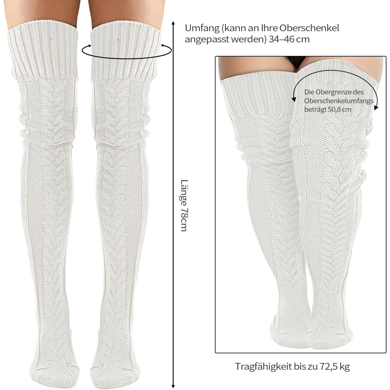 Refttenw Overknees 1 Paar Damen Lange Warm Kniestrümpfe, Strümpfe Beinstulp günstig online kaufen