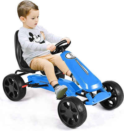 KOMFOTTEU Go-Kart Kinderfahrzeug, mit Verstellbarem Sitz, bis 30kg