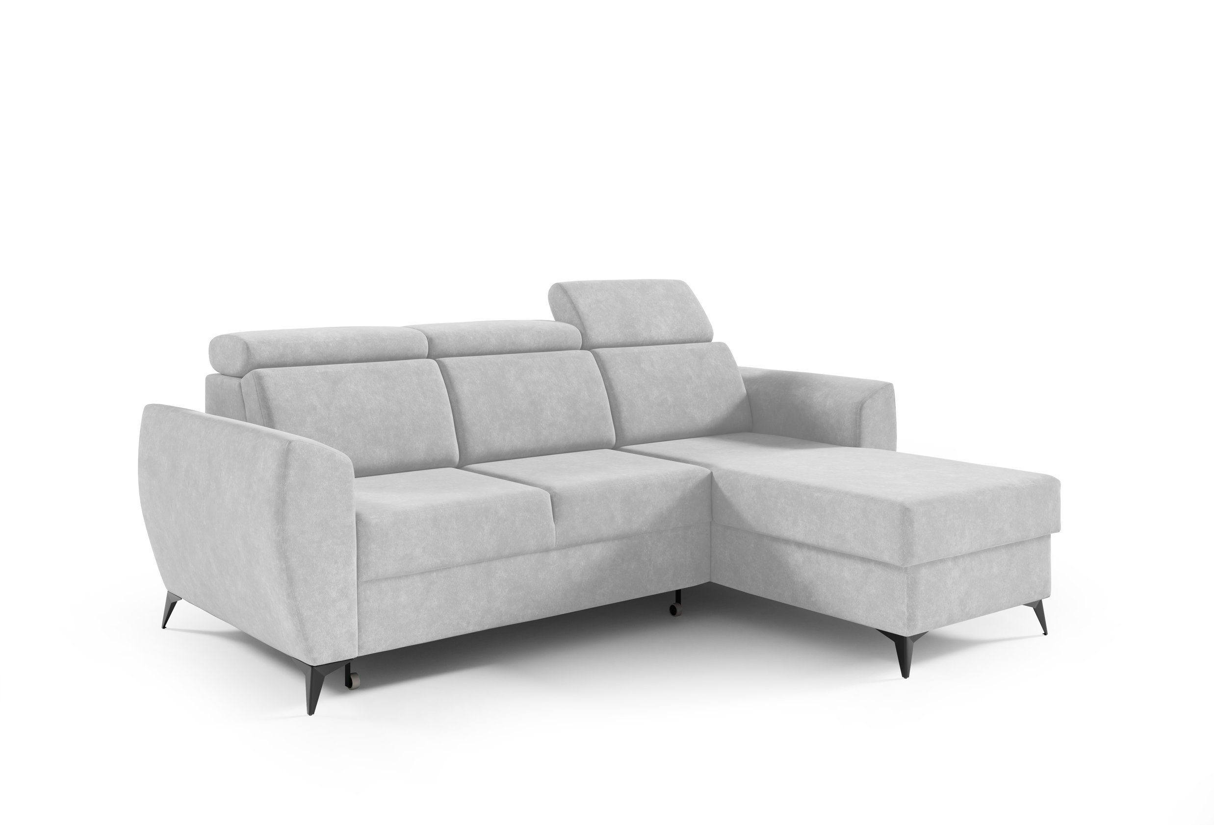 MOEBLO Ecksofa TESLIN I, Couch für Wohnzimmer, Schlafsofa Sofagarnitur Sofa Eckcouch L-Form Wohnlandschaft mit Bettfunktion, universelle mane - (BxHxT): 235x93-109x176 cm, mit Bettkasten und Schlaffunktion