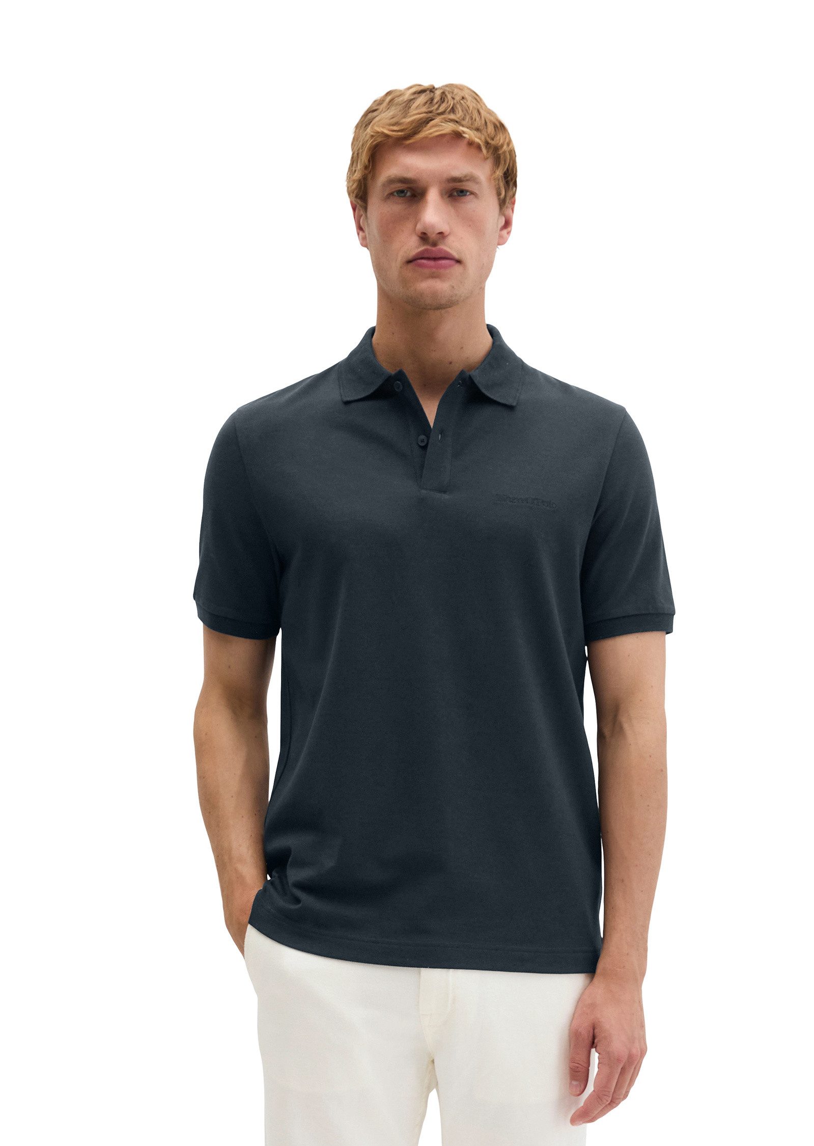 Marc O'Polo Poloshirt aus mittelschwerem Bio-Baumwoll-Viskose-Mix