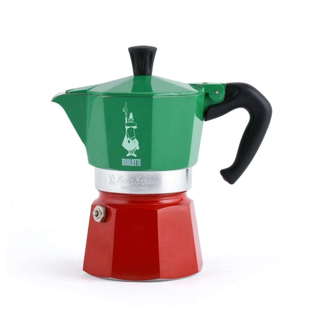 Express Wasser Tassen, Tricolore Kaffeekanne, mit Moka 3 abwaschen BIALETTI Italia, Espressokocher 0,13l Einfach