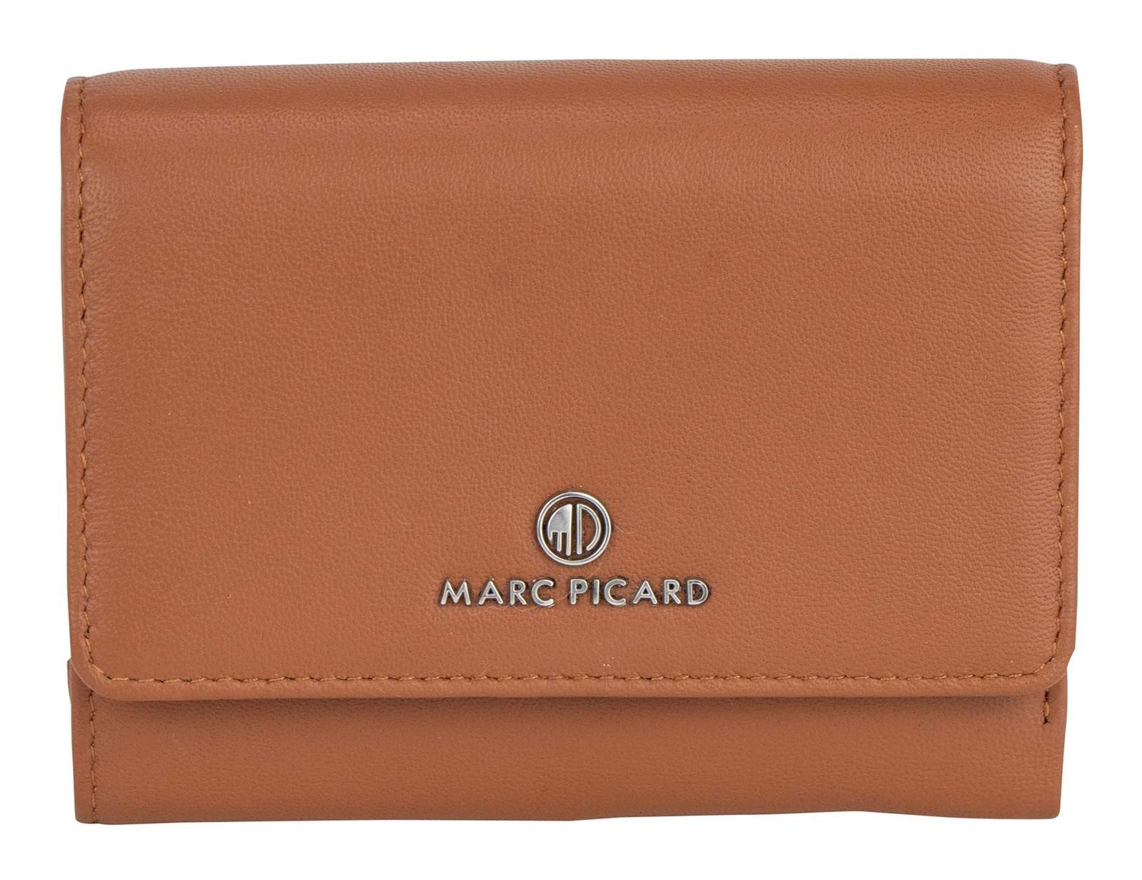 Marc Picard Geldbörse Wallet with Flap, aus echtem Lammleder mit RFID-Blocker Schutz