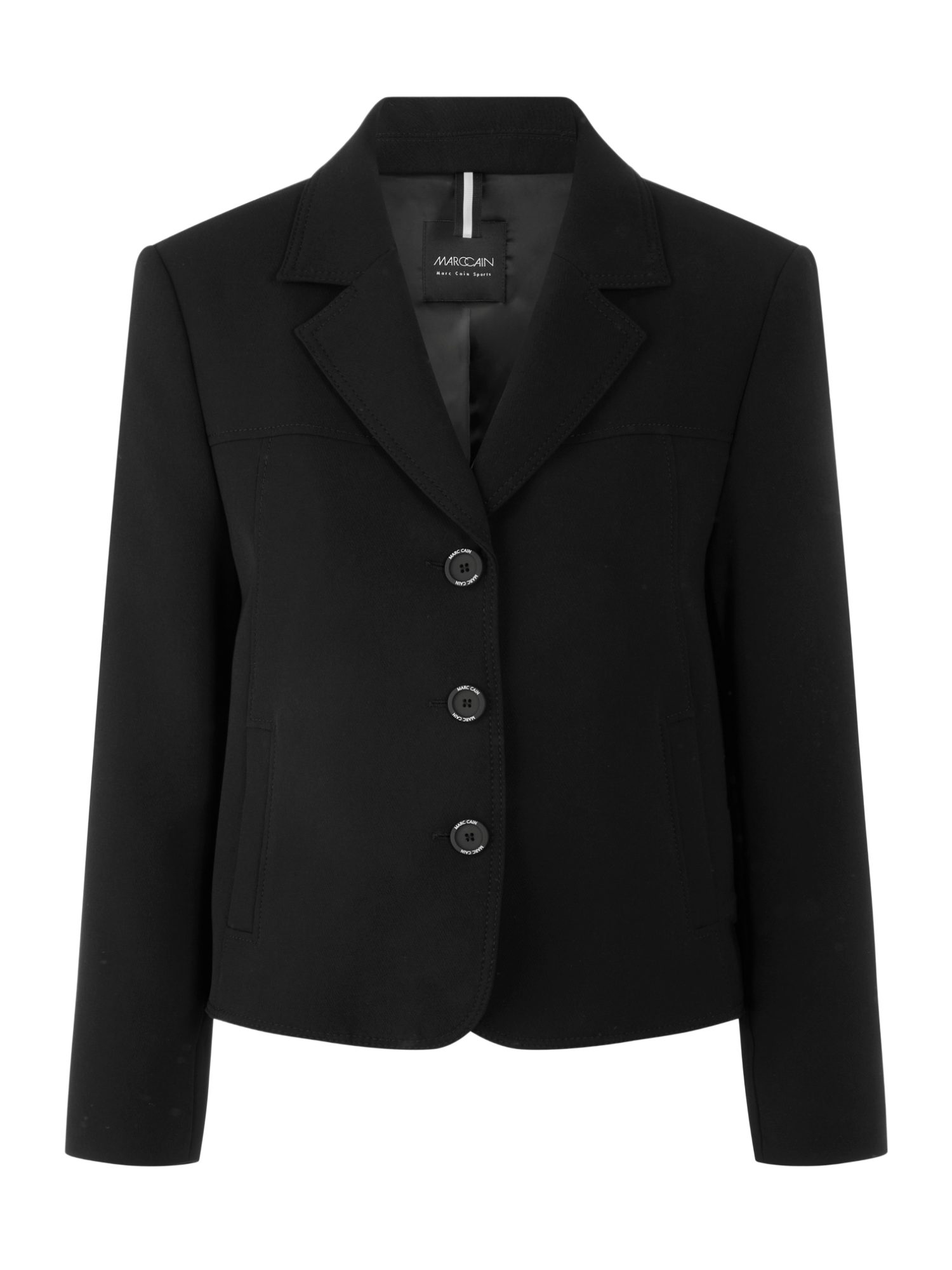 Marc Cain Jackenblazer schwarz,Casual,Polyester,Unifarben,Reverskragen,Lang,Gerade