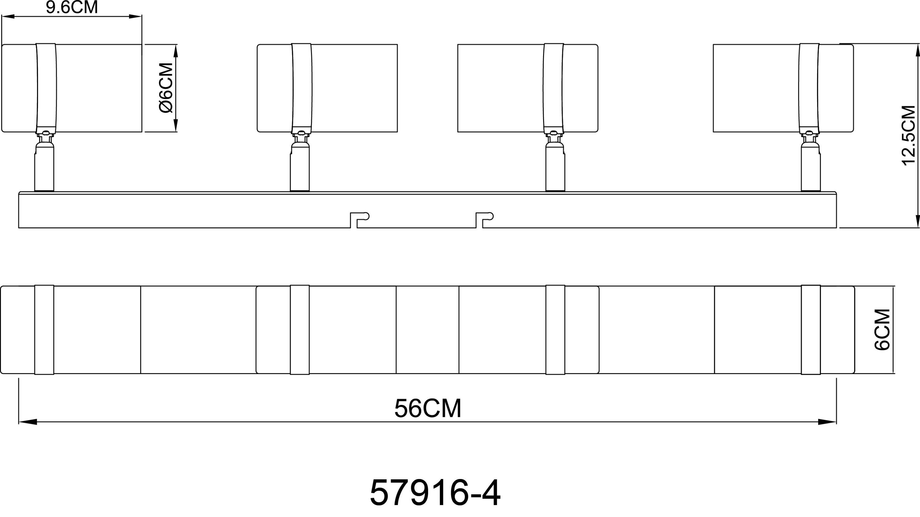 GLOBO Deckenspot TRABBY cm) 56x6x12.50 LBH Lighting LEUCHTEN (LBH GLOBO Wand-/Deckenspot Wand-/Deckenspot,