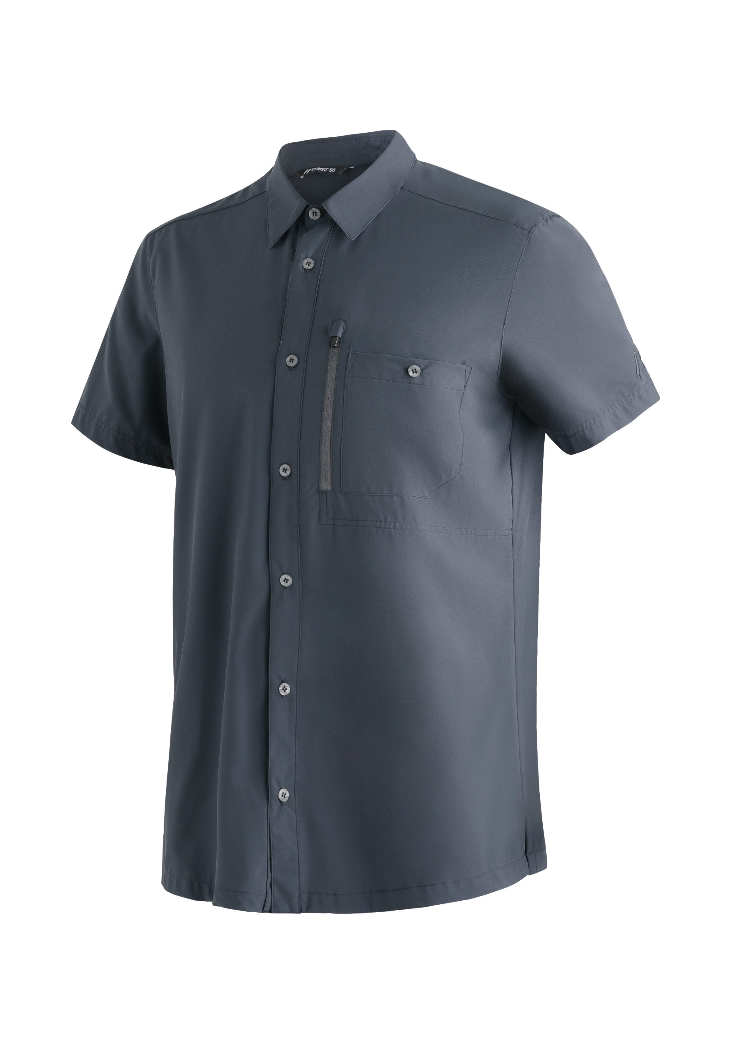 Maier Sports Funktionshemd Magos S/S M Herren Hemd kurzarm, atmungsaktives Freizeithemd, Taillierter Schnitt