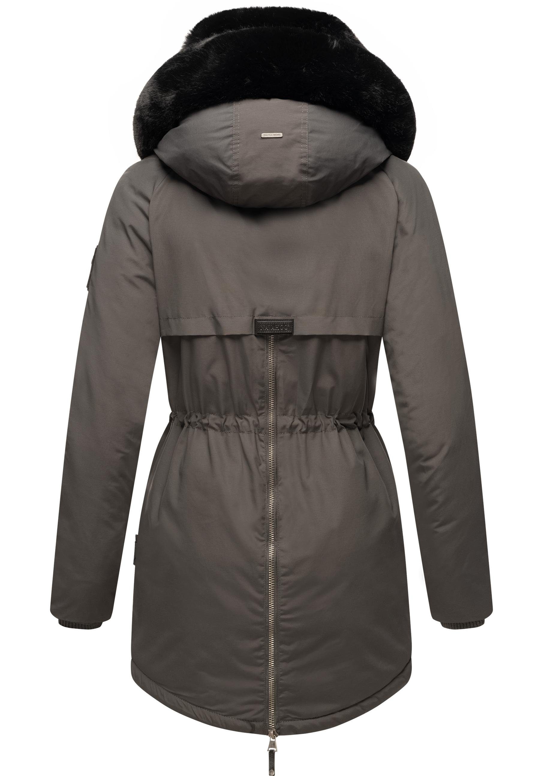 Navahoo Wintermantel Sweety Deluxe modischer Winterparka mit großer doppelter Kapuze