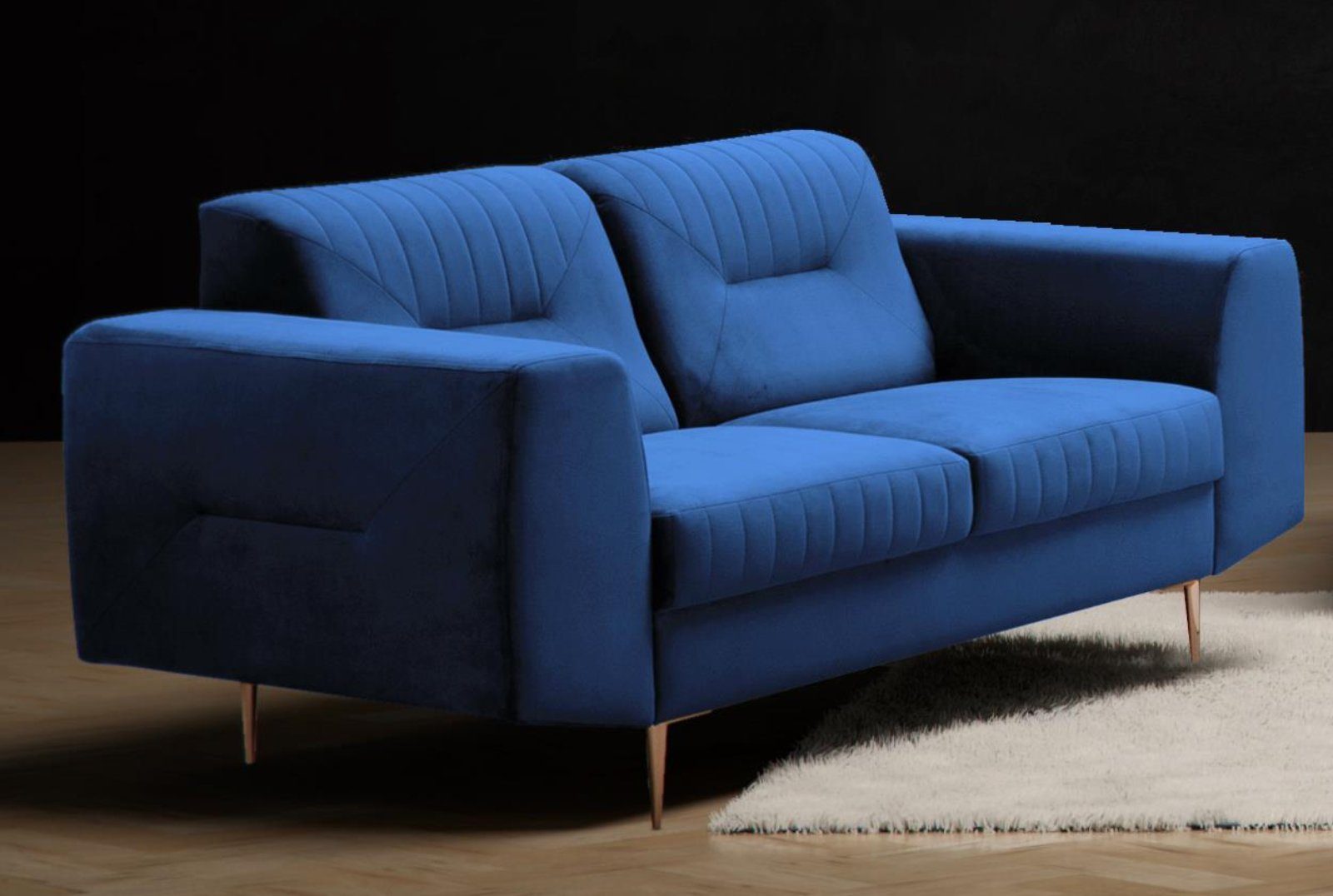 Beautysofa 2-Sitzer »VENEZIA«, Relaxsofa im modernes Design, mit  Metallbeine, Zweisitzer Sofa aus Velours
