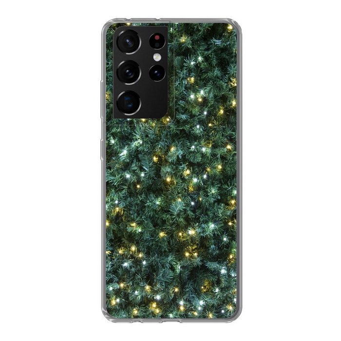 MuchoWow Handyhülle Weihnachtsbaum - Weihnachtsbeleuchtung Phone Case Handyhülle Samsung Galaxy S21 Ultra Silikon Schutzhülle