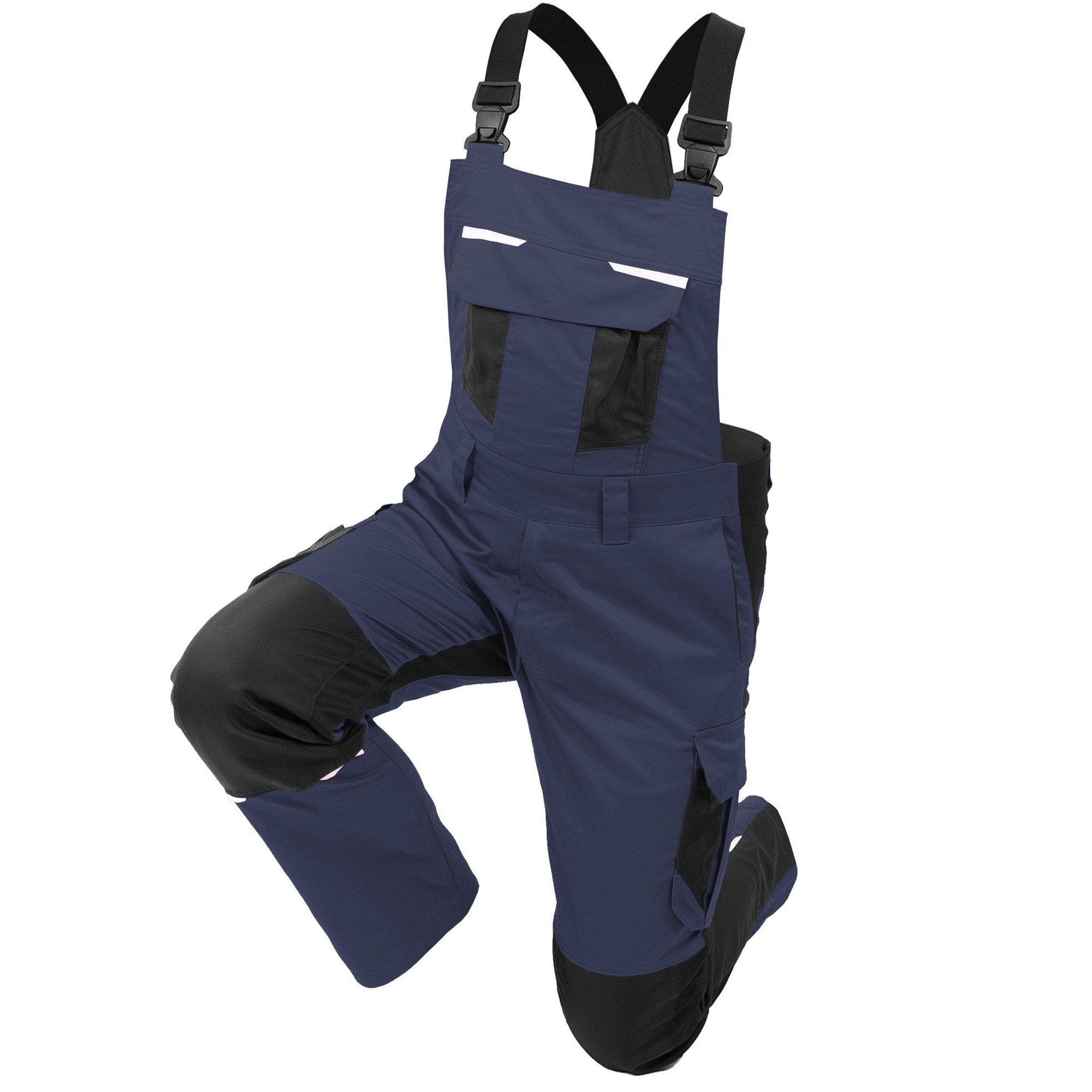 Arbeitslatzhose Slim-Fit Latzhose Herren, strapazierfähig Stretch-Herren-Arbeitshose