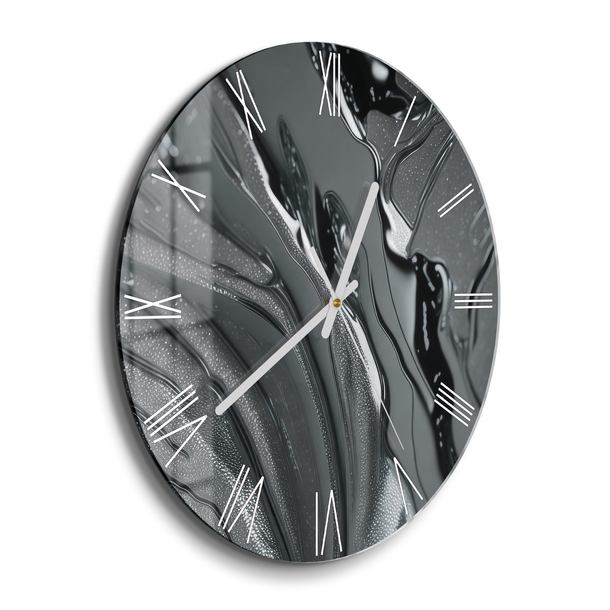 DEQORI Wanduhr 'Metallische Flusslinien' (Glas Glasuhr günstig online kaufen