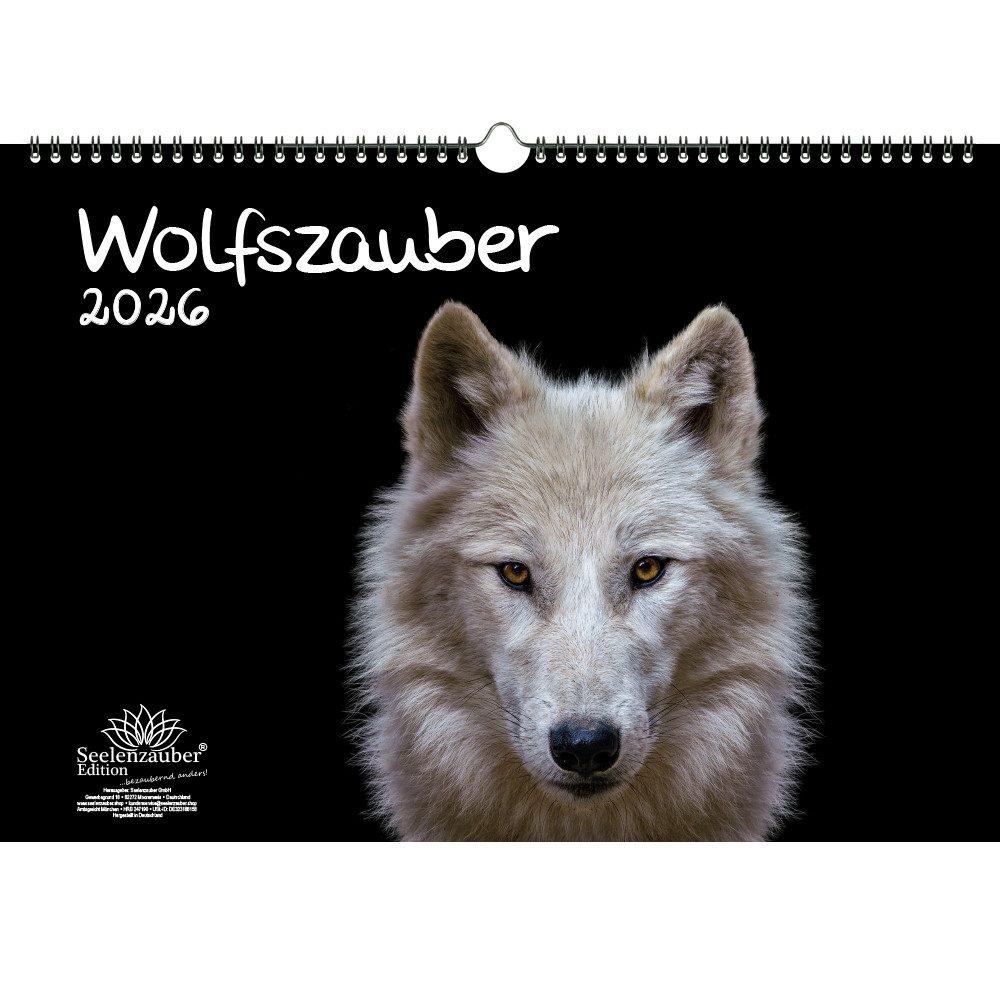 Seelenzauber Wandkalender Wolfszauber DIN A3 Kalender für 2026 Wolf und Wölfe - Seelenzauber
